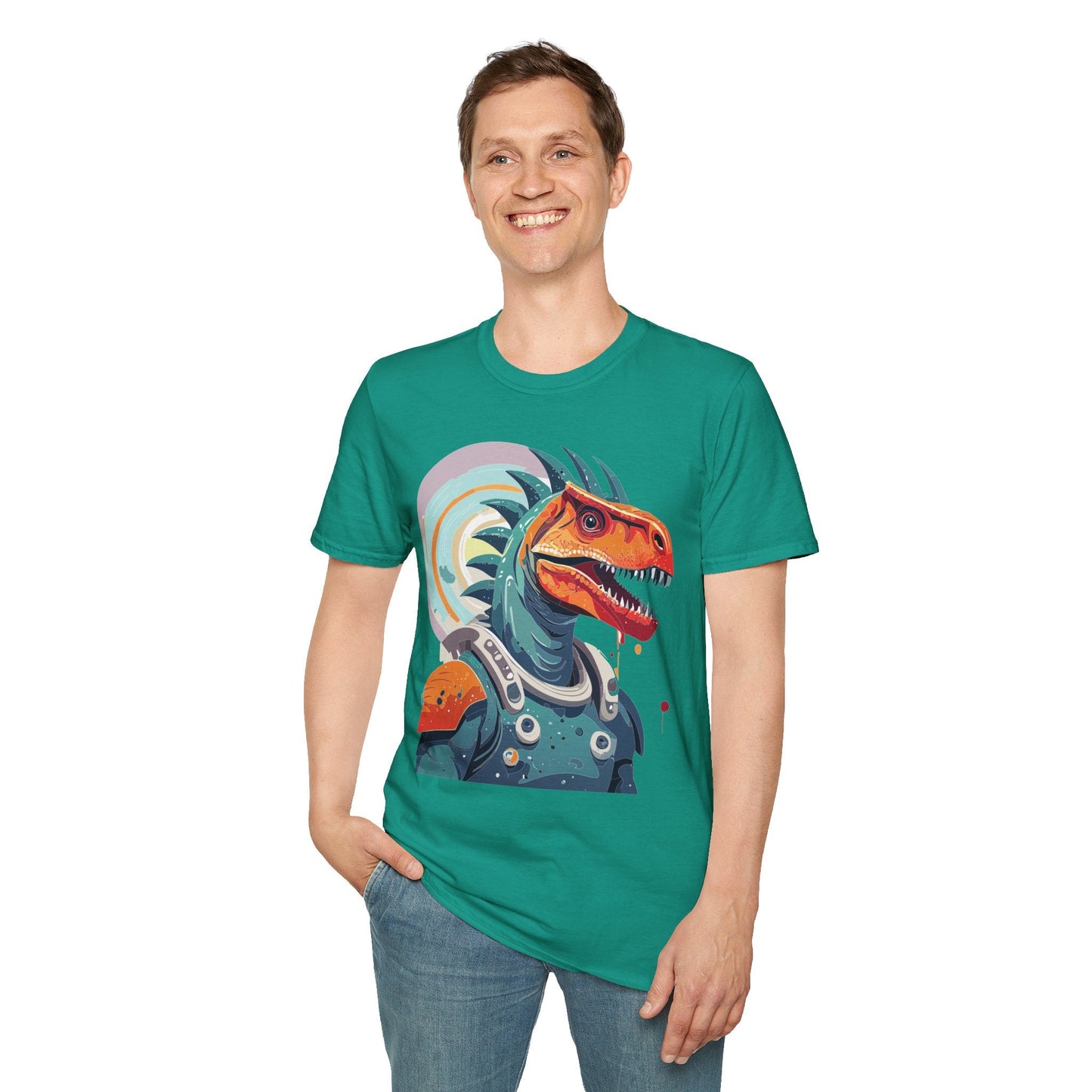Unisex Gildan Softstyle 64000 Alien T Shirt With Cosmos Space Alien Art Graphic Tee