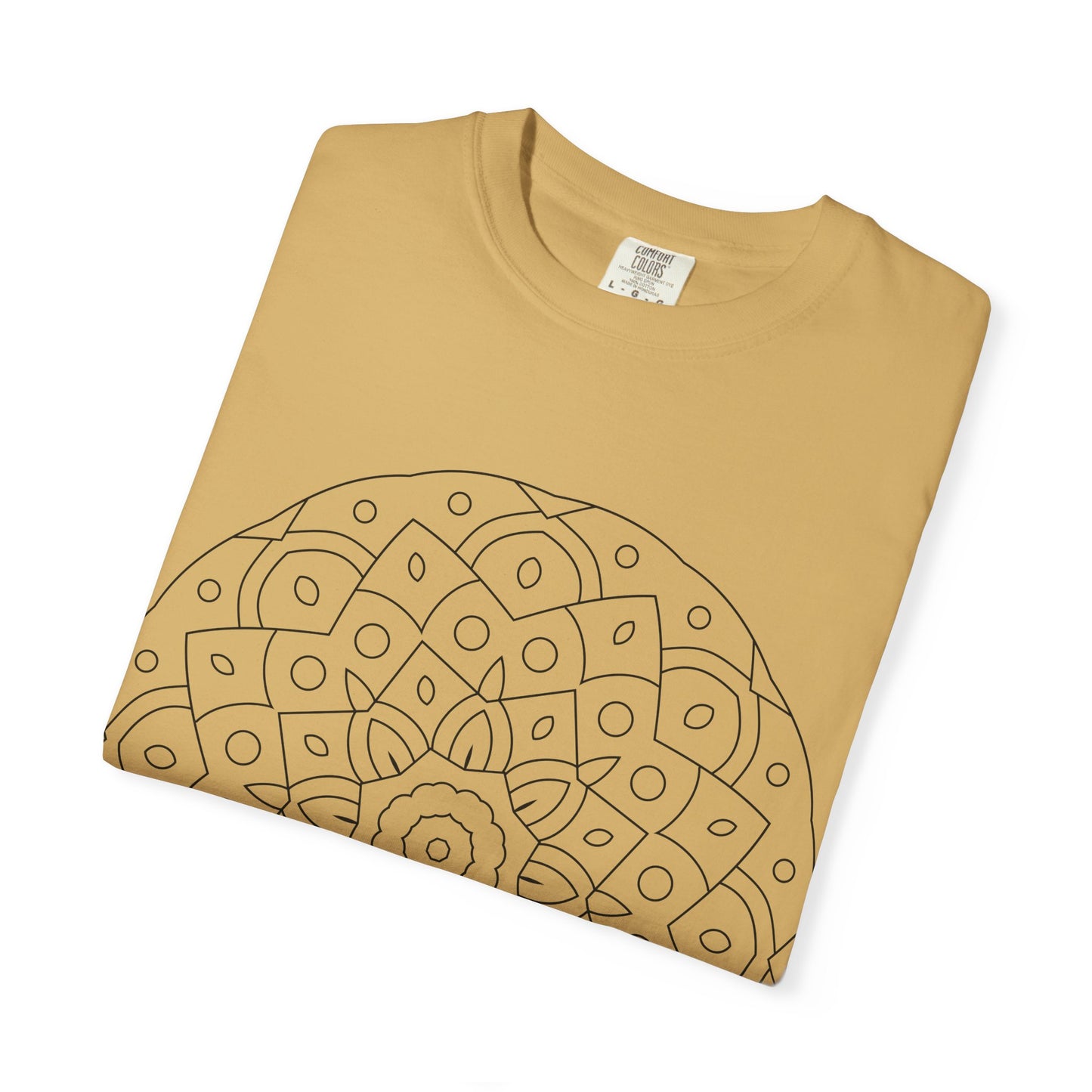 Unisex Garment Dyed Cotton T-Shirt with Mandala Graphic Design