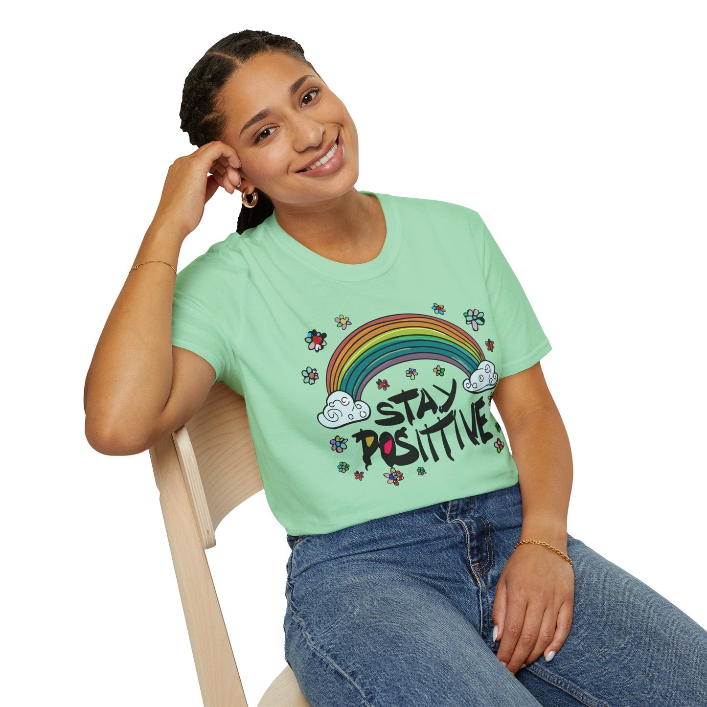 Positive Slogan T Shirt Unisex Softstyle Tee With Positive Words And Good Quotes Gildan 64000