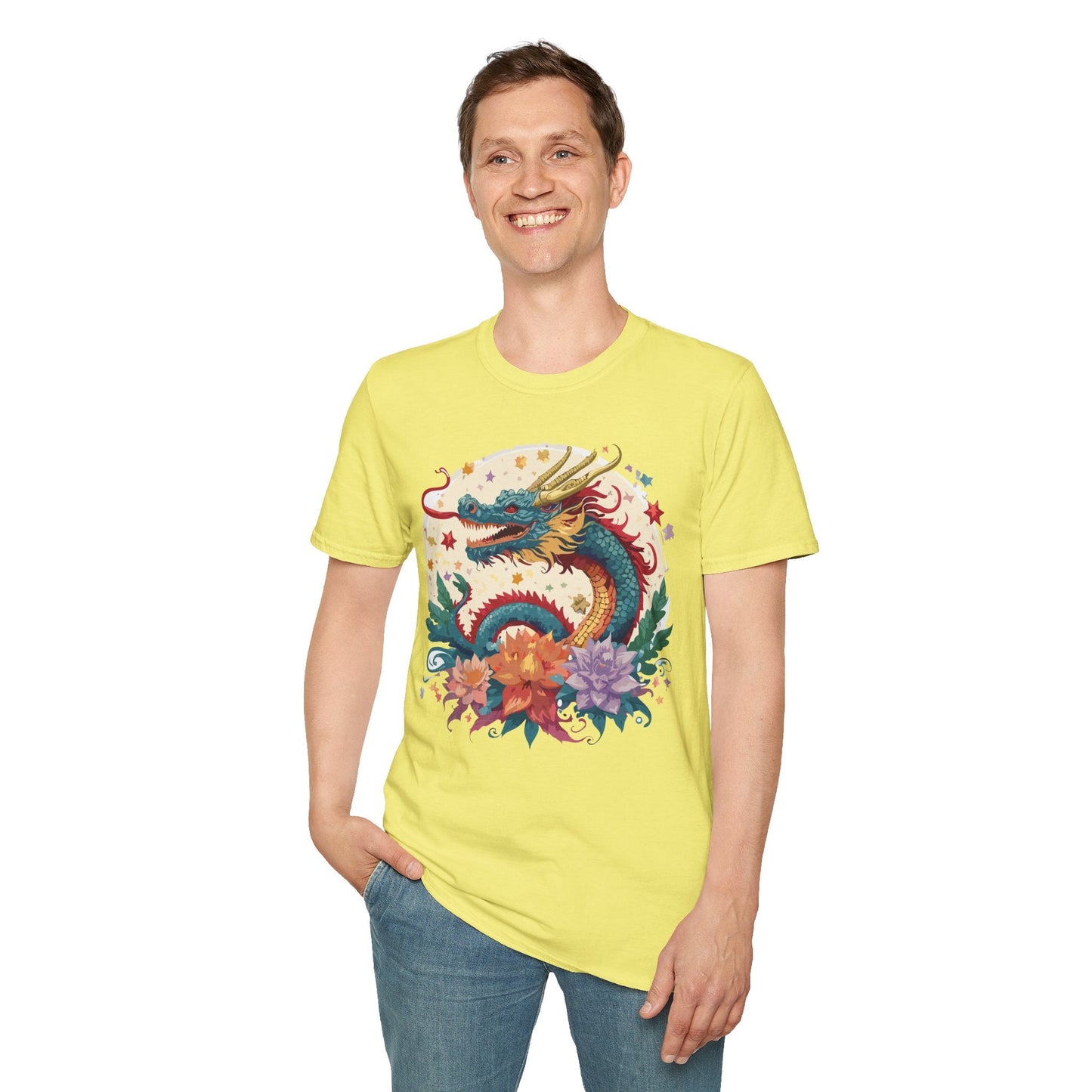 Dragon Graphic Unisex 100 Cotton Tee with Animal Artwork Design 5