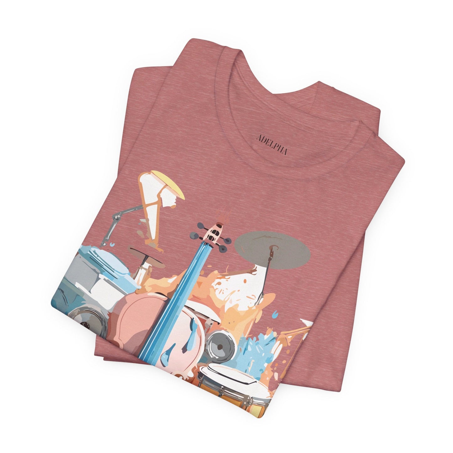 Music Graphic Unisex 100 Cotton Vintage Art with Musical Elements Tee 74