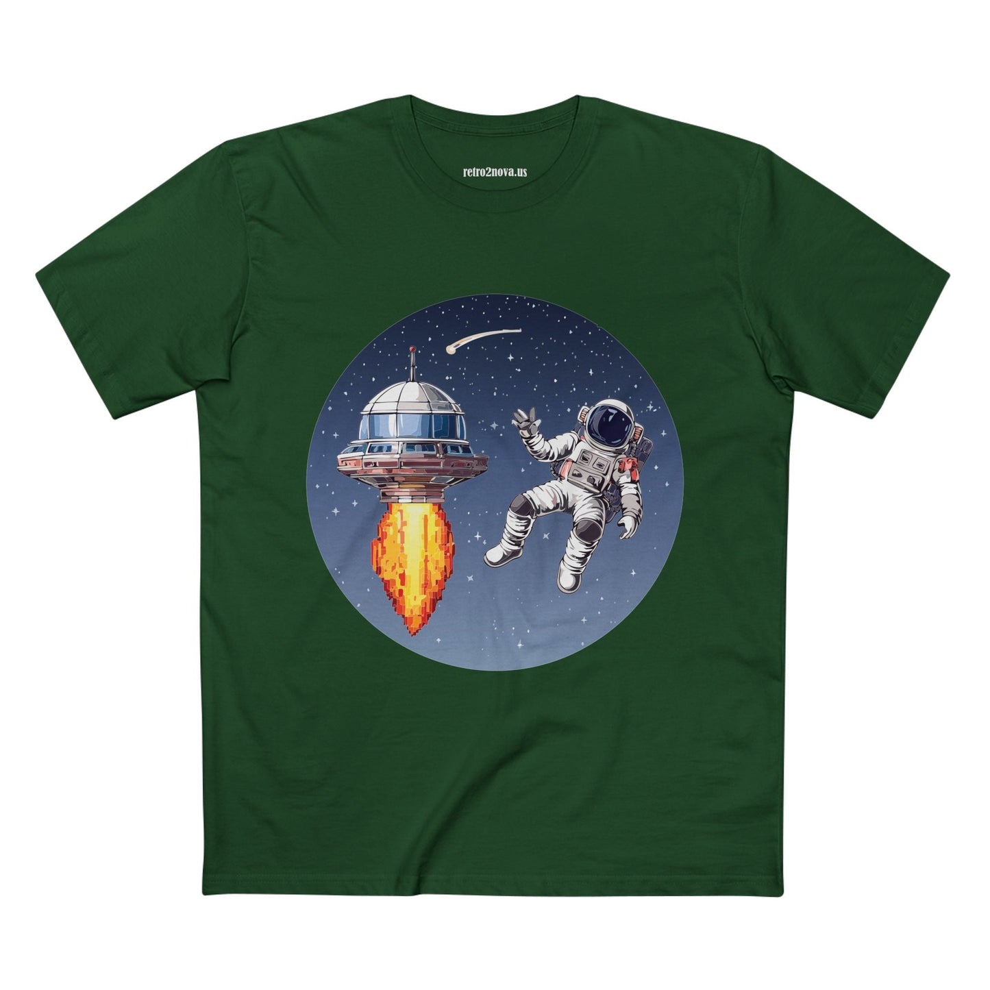 Cosmos Astronaut Shirt Unisex Premium Cotton Tee With Original Art Design Retro2Nova