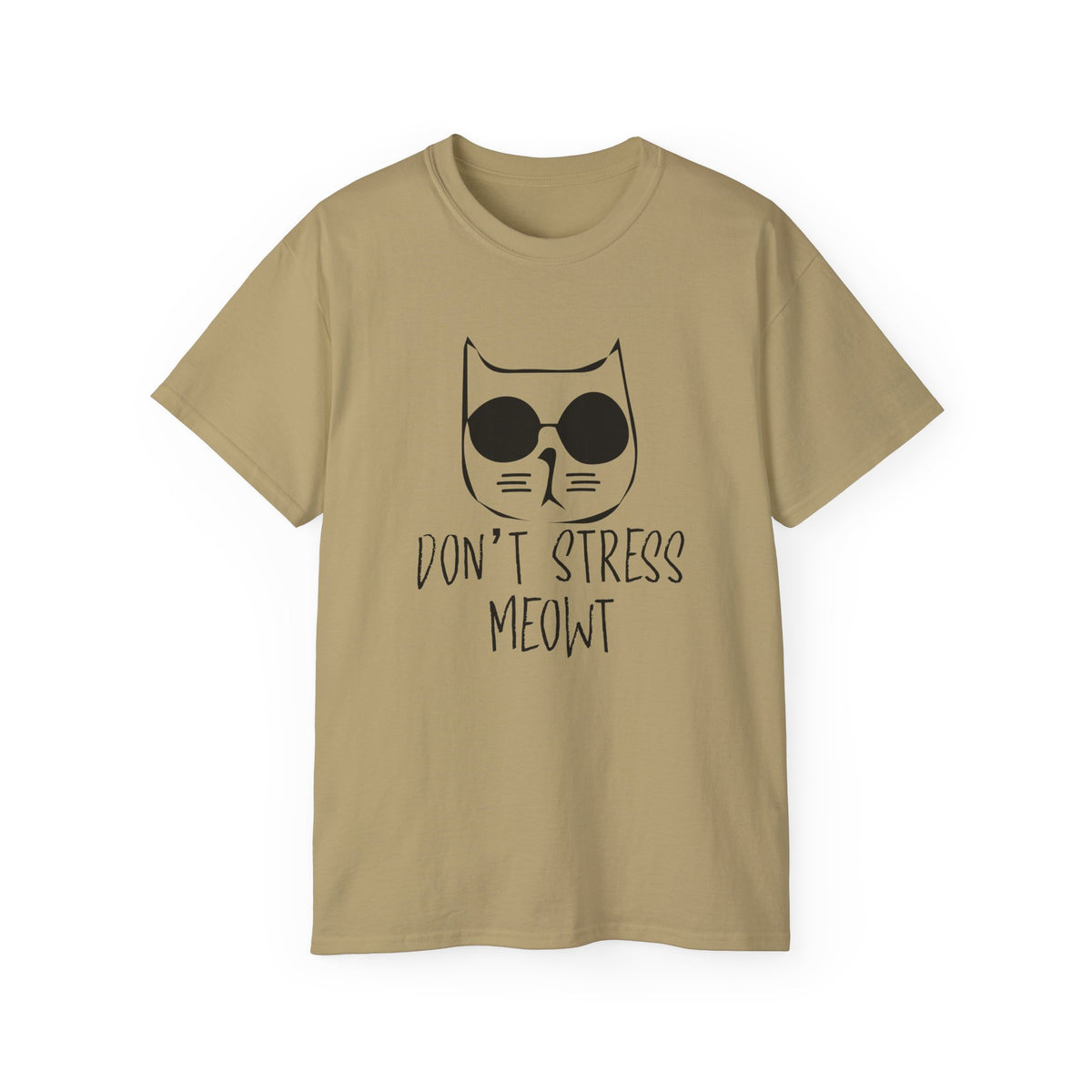 Don't Stress Meowt Cat Face Tee | Cat with Sunglasses Shirt