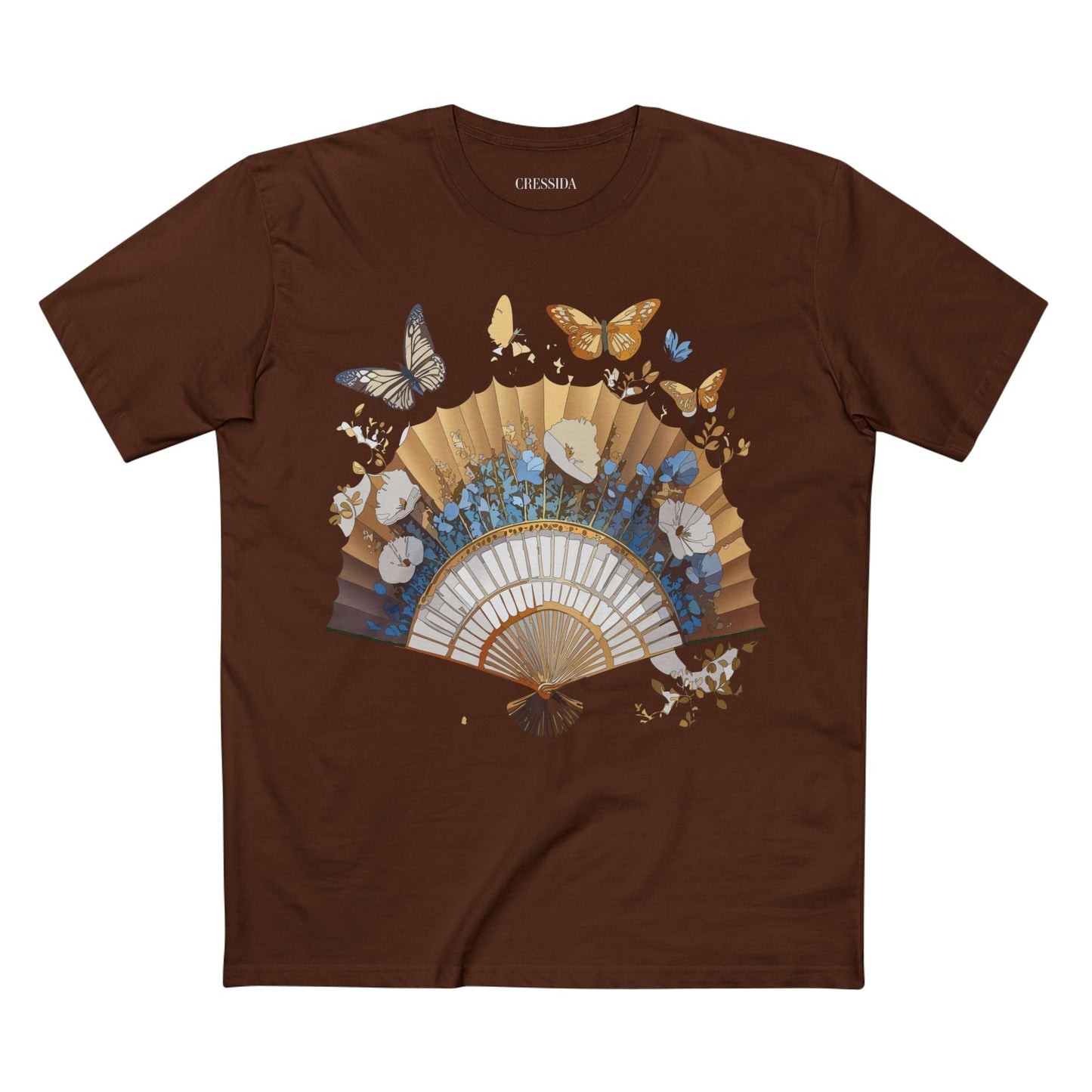 Antique Fan Graphic Design T-Shirt Unisex 100 Cotton Floral Carnival Artwork Tee 1