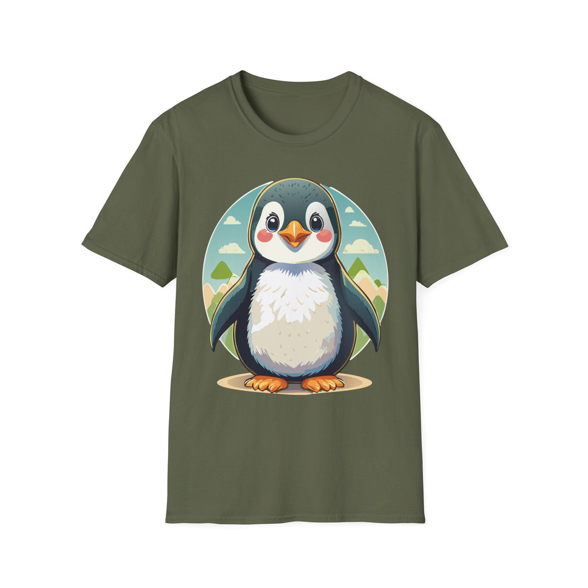 Cute Cartoon Penguin T-Shirt | Cute Penguin Illustration Tee, Winter Animal Shirt