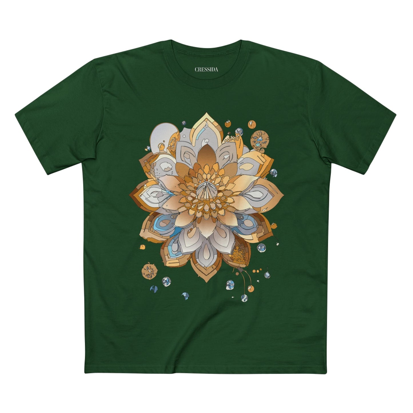 Floral Graphic T-Shirt Unisex 100 Cotton Art Design with Antique Flowers Tee 6
