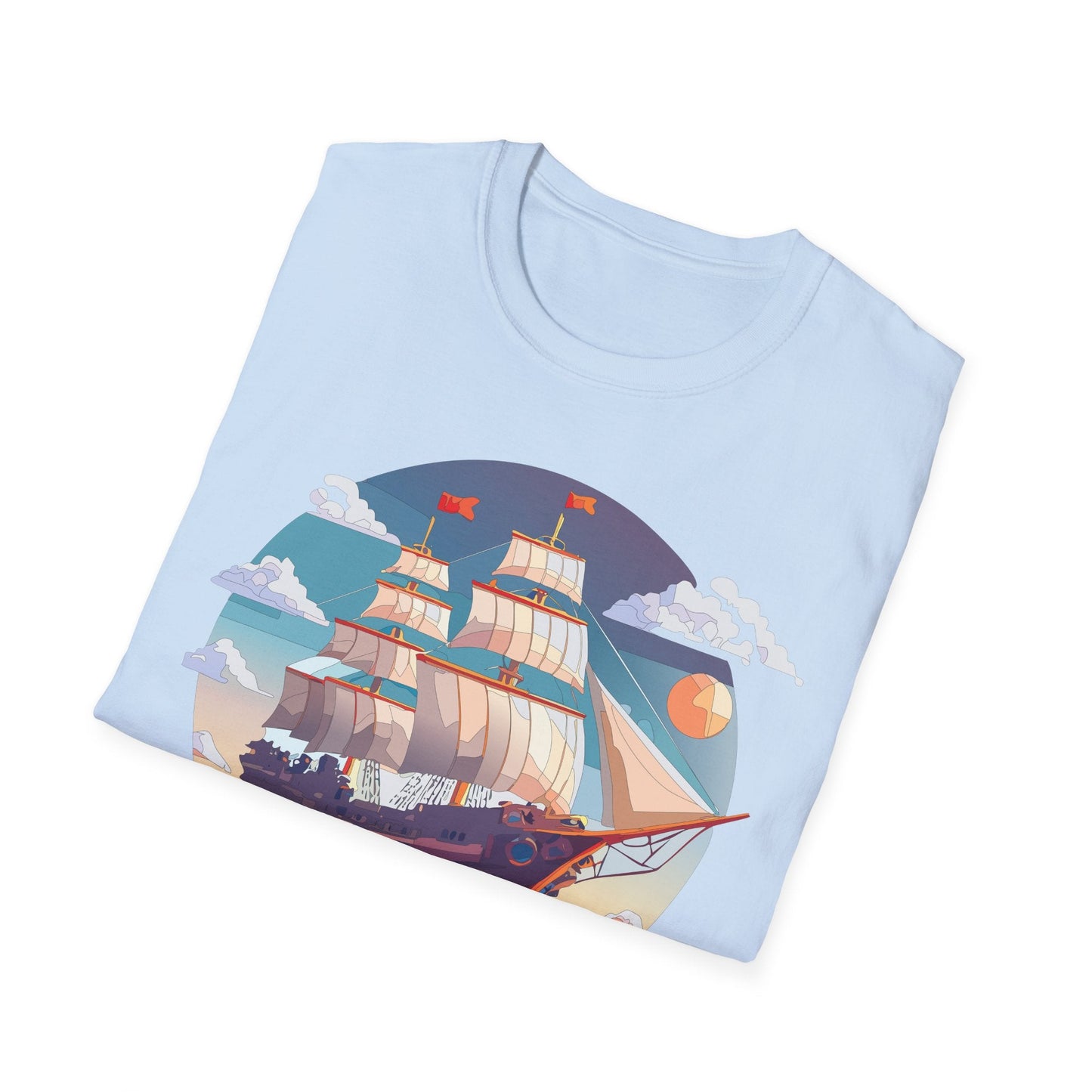 Nautical Ship T Shirts Frigate T Shirts Vessel Tee Shirt Unisex Softstyle T Shirt