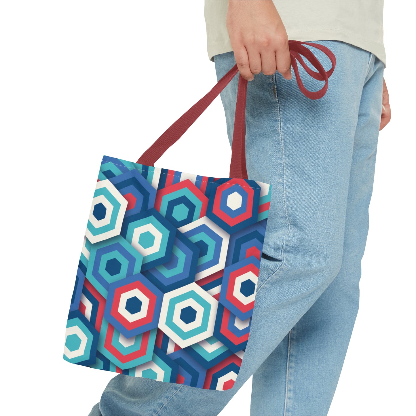 Bolsa de lona con estampados abstractos 