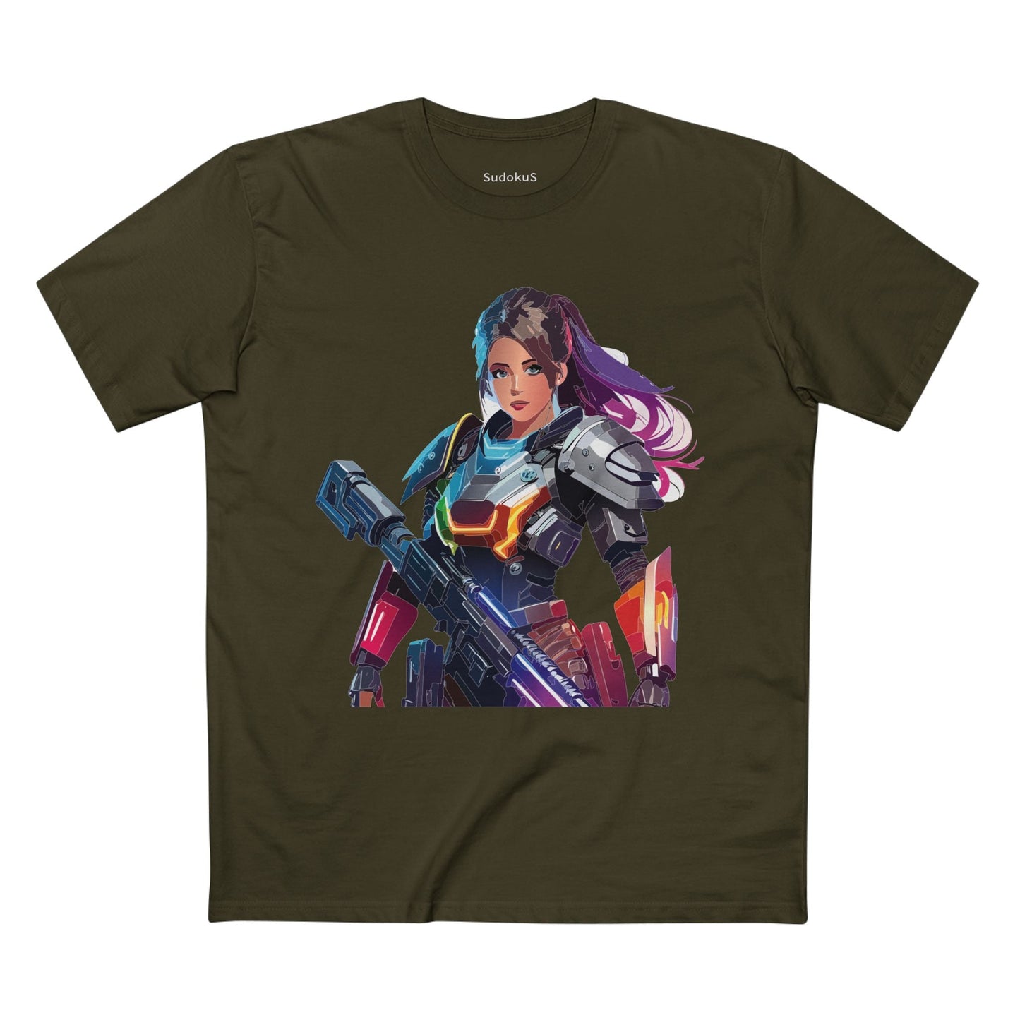 Army-woman Graphic Unisex 100 Cotton Staple Tee 4