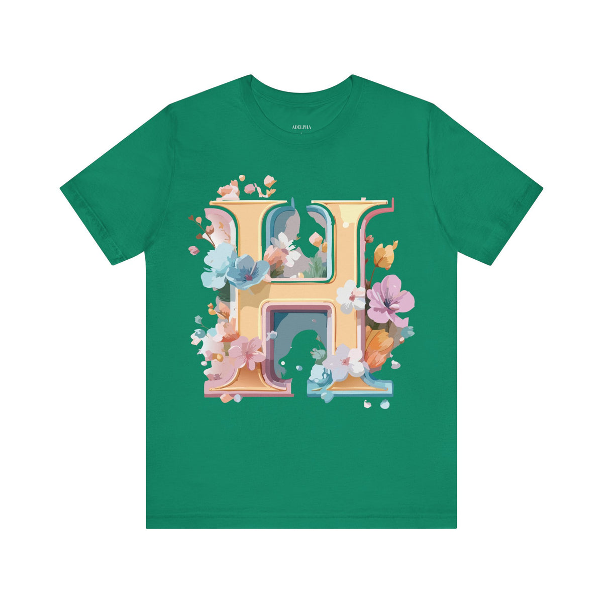 Letter H Graphic Unisex Cotton Bella+Canvas Tee with Art Letter Design