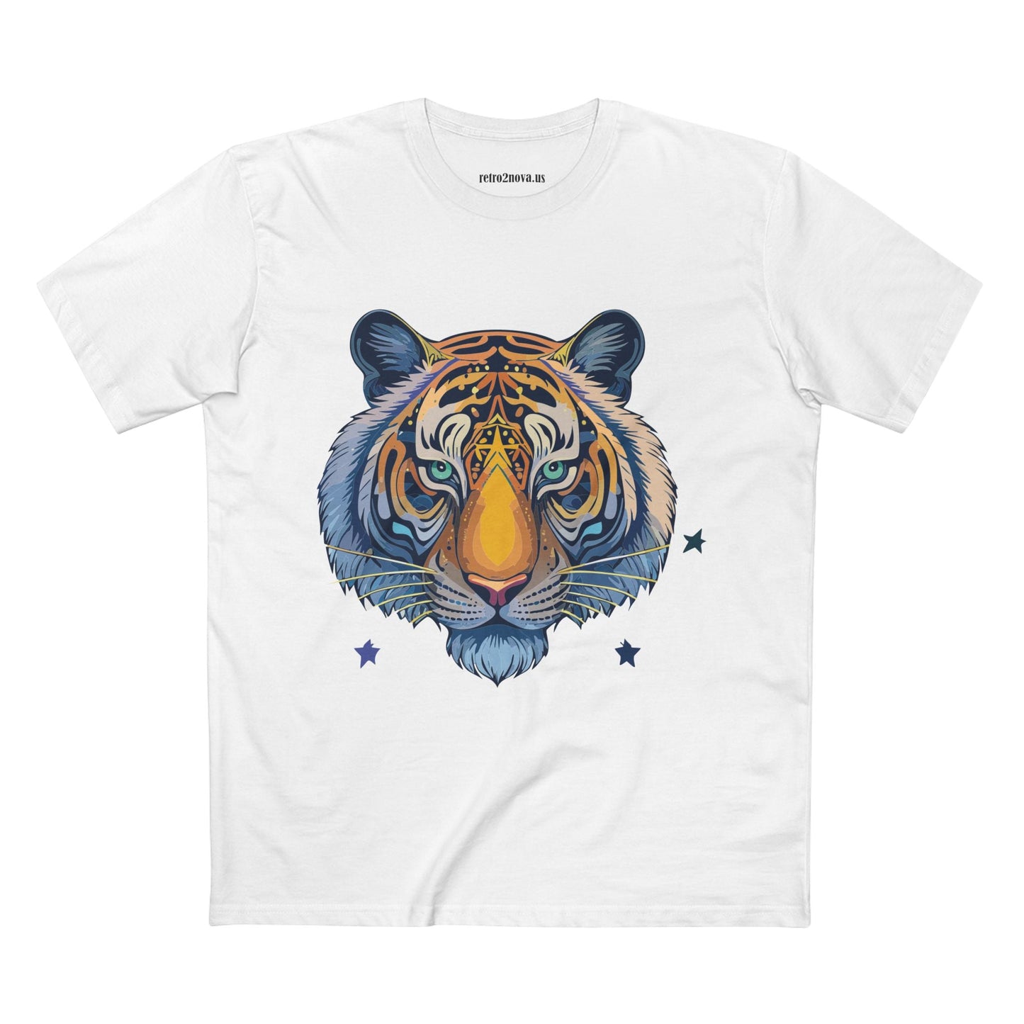 Unisex Tiger Shirt Premium Cotton Staple Tee With Original Art Design From Retro2Nova Art Collection For Everyday Comfort
