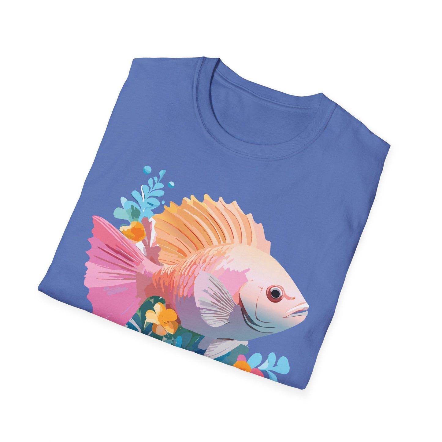 Fish Art Design Graphic Tee Shirt Unisex Softstyle Cotton Short Sleeve Comfort Fit Everyday Wear