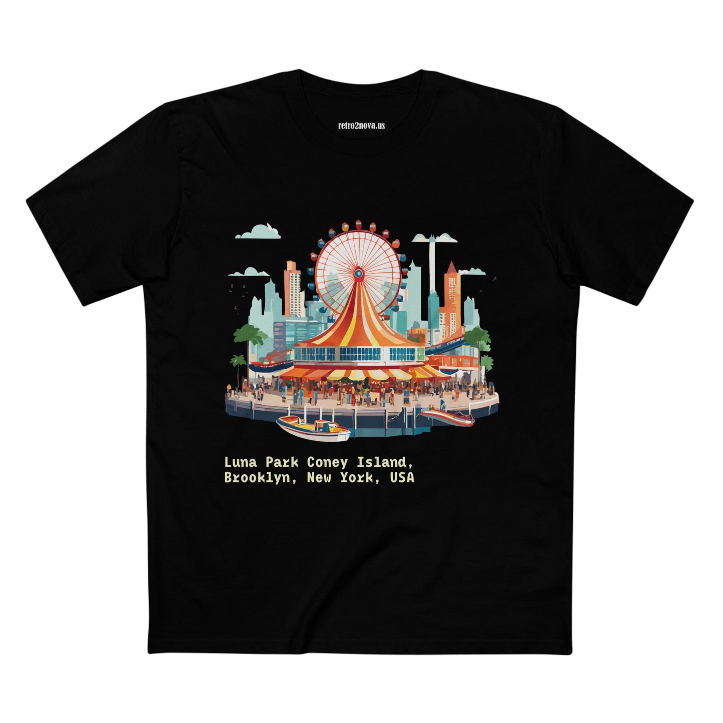 Travel Shirt Brooklyn Tourist Tee TT-13 Unisex By Retro2Nova Premium Cotton Art Collection