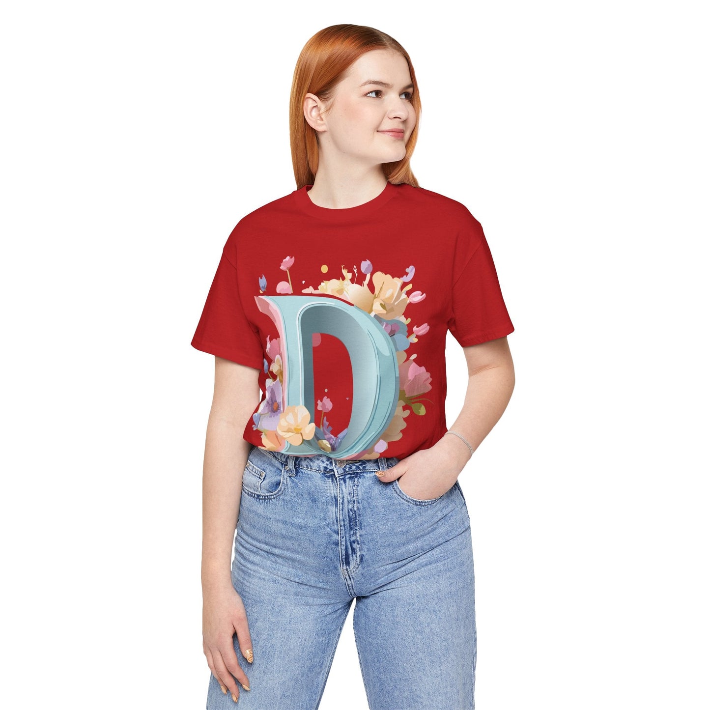 Letter D Graphic Tee Unisex Jersey Short Sleeve By Adelpha Vintage Inspired Artwork