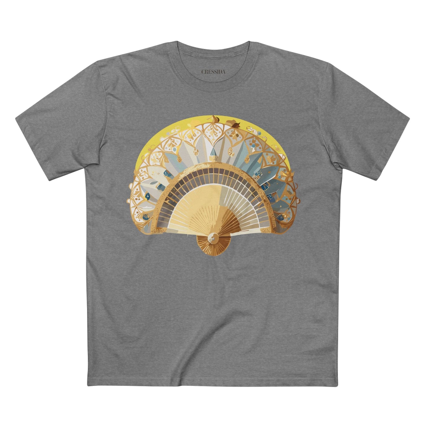 Antique Fan Graphic Design T-Shirt Unisex 100 Cotton Floral Carnival Artwork Tee 19