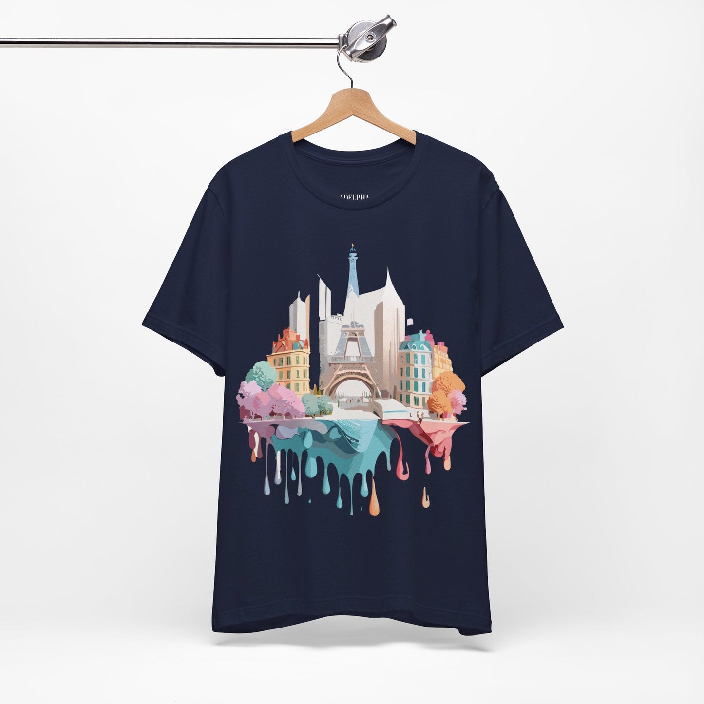 Paris Tourist Graphic Tee Unisex Jersey Short Sleeve Shirt by Adelpha Art Design Vintage Inspired