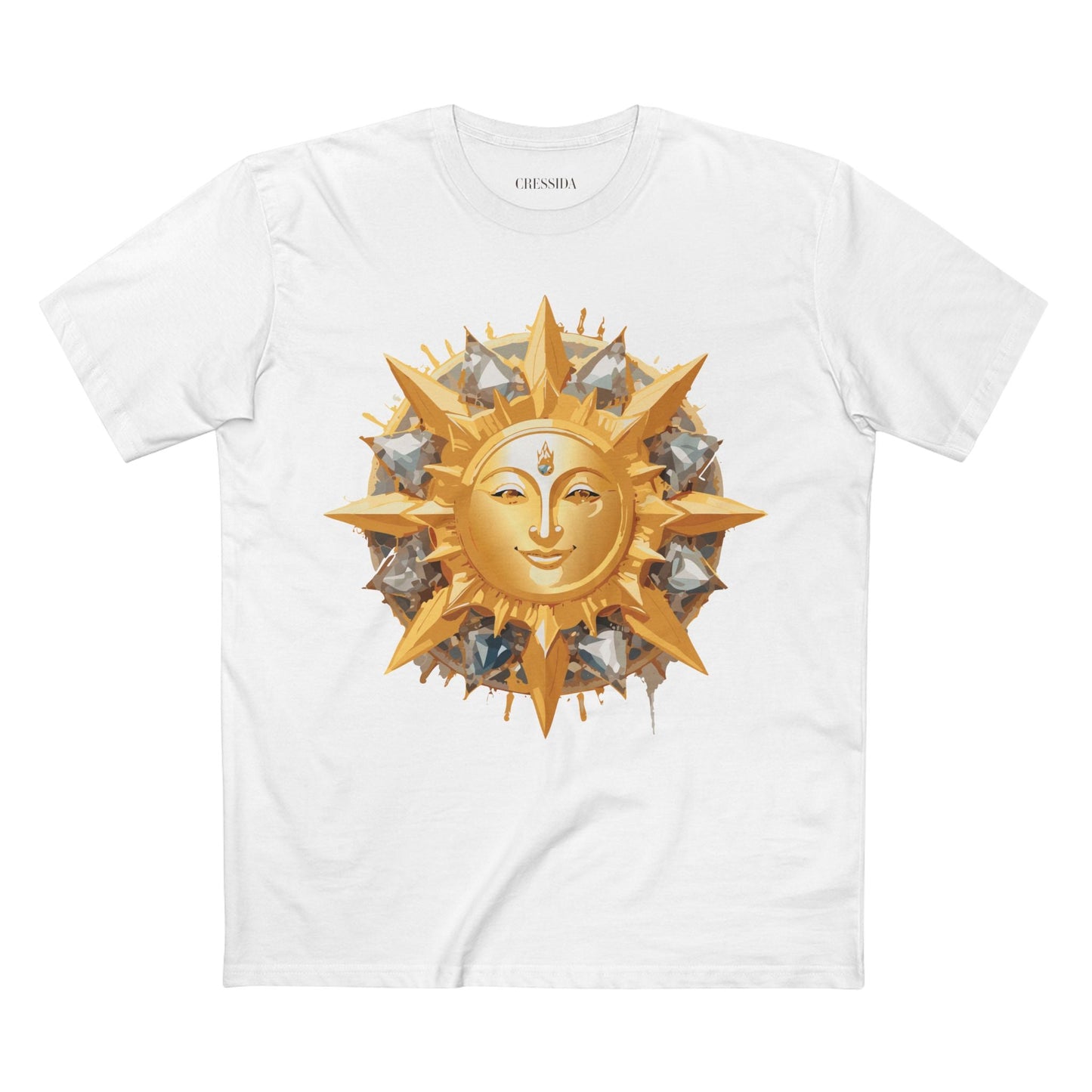 Gold Sun Graphic Unisex 100 Cotton T-Shirt with Golden Art Design 14