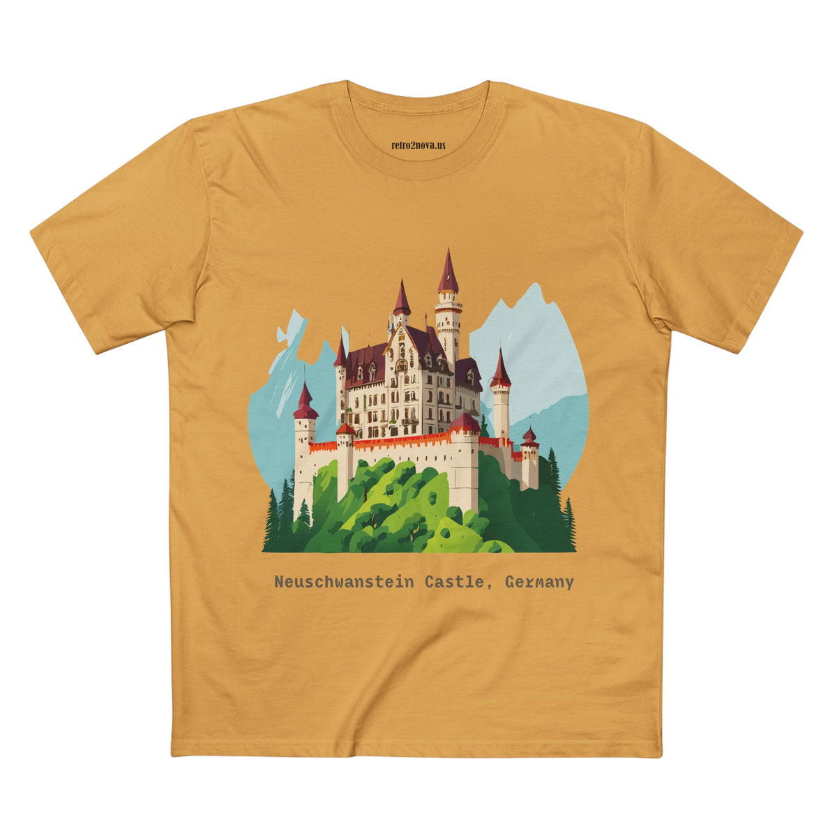 Neuschwanstein Castle Illustration T-Shirt | Germany Travel Souvenir