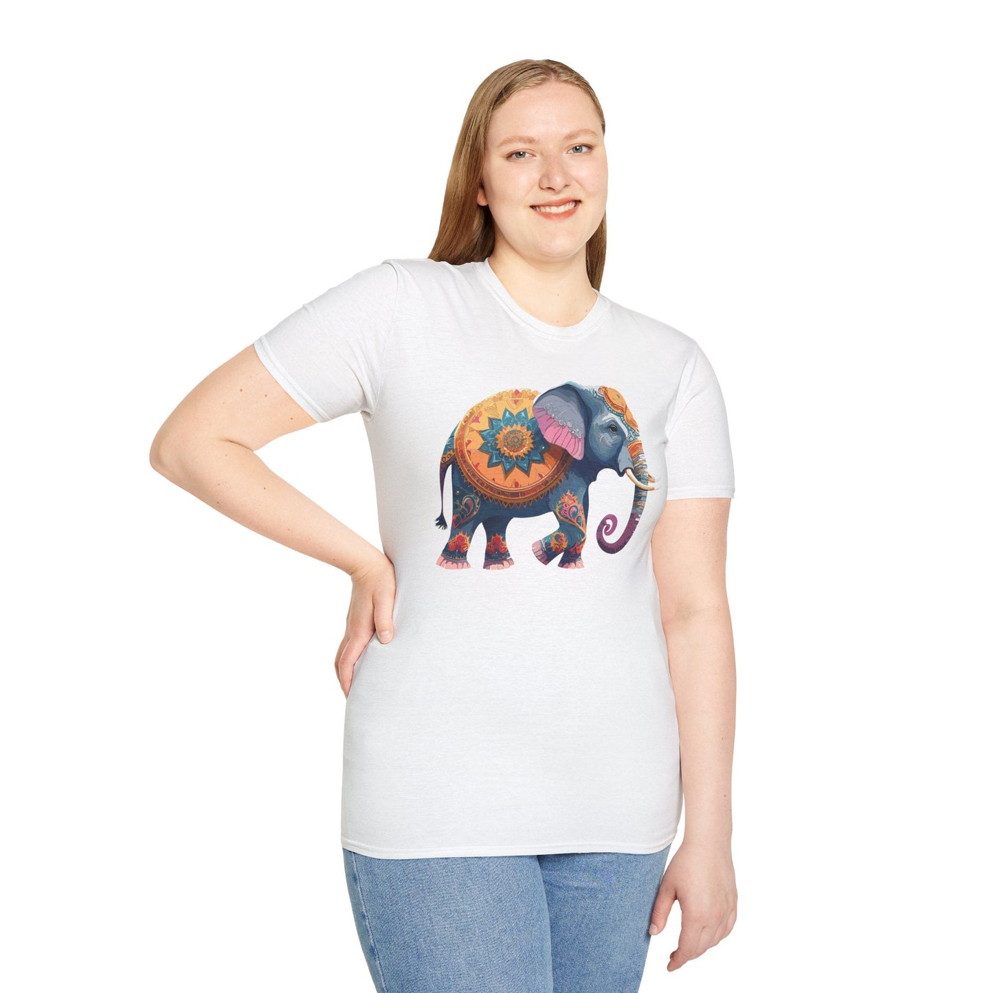 Elephant T Shirt Unisex Gildan Softstyle Tee 100 Percent Ring Spun Cotton Animal Shirt