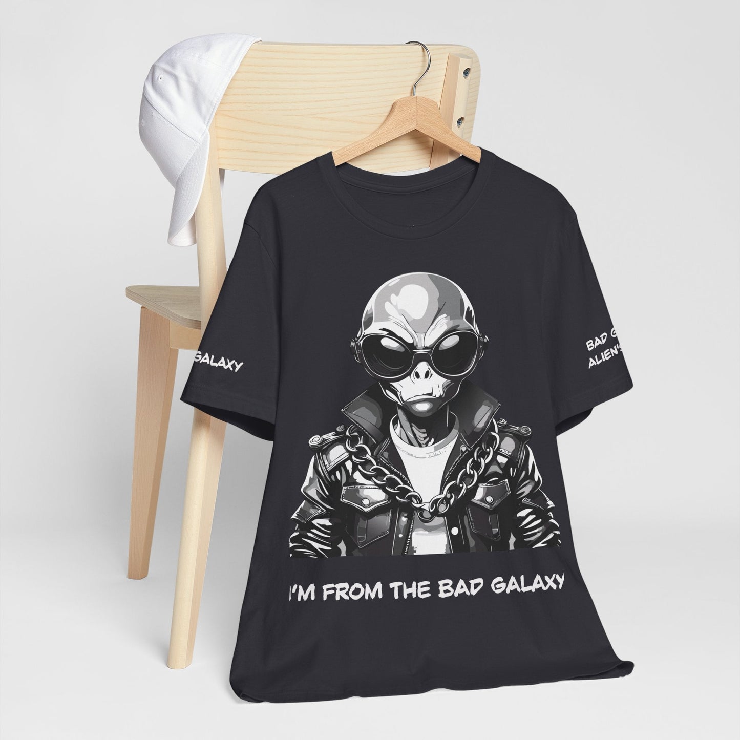 Tee Shirt With Alien From Bad Galaxy 100 Percent Cotton Made To Order Eco Friendly Inks Tee