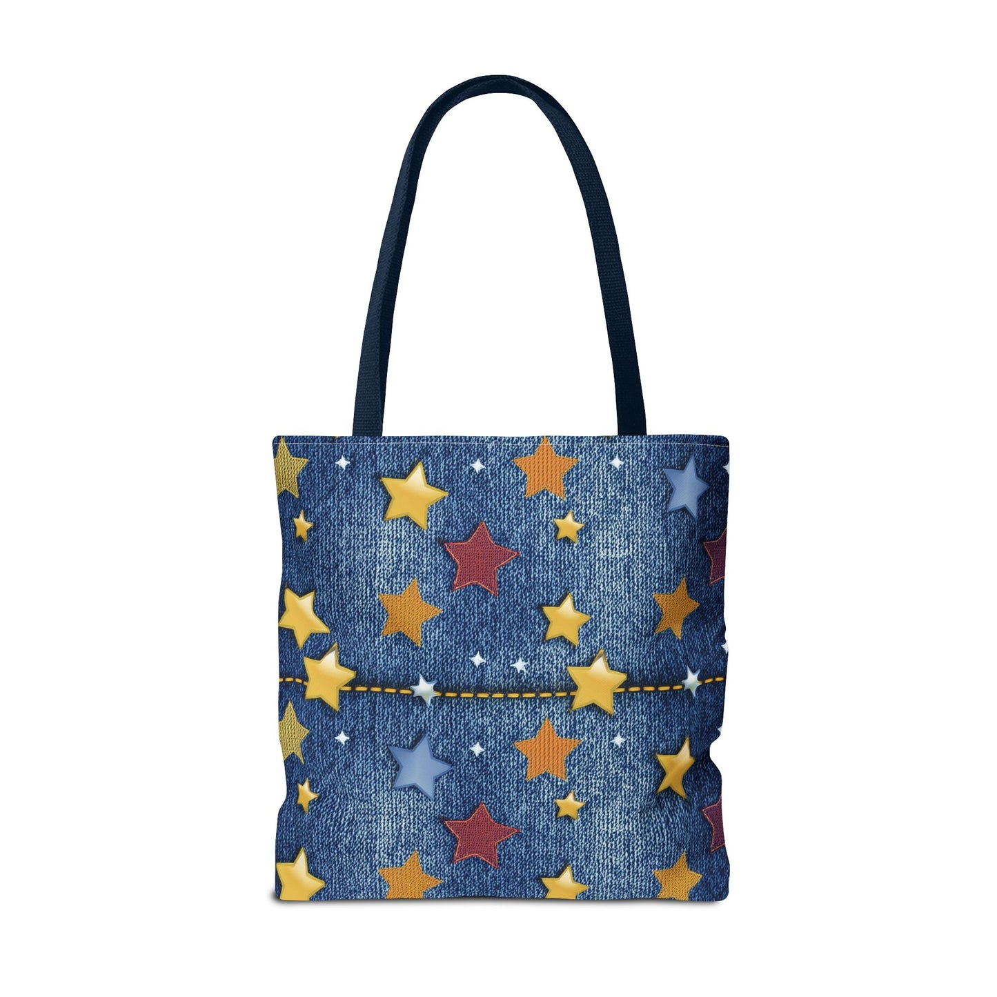 Denim Fabric Imitation Print Unisex Canvas Bag Poly Spun 3 Sizes Tote Bag 181-4