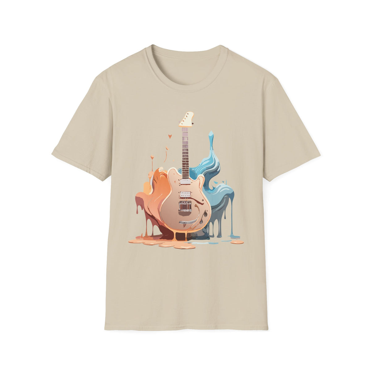 Liquid Paint Electric Guitar T-Shirt | Music Art, Colorful Guitar Tee