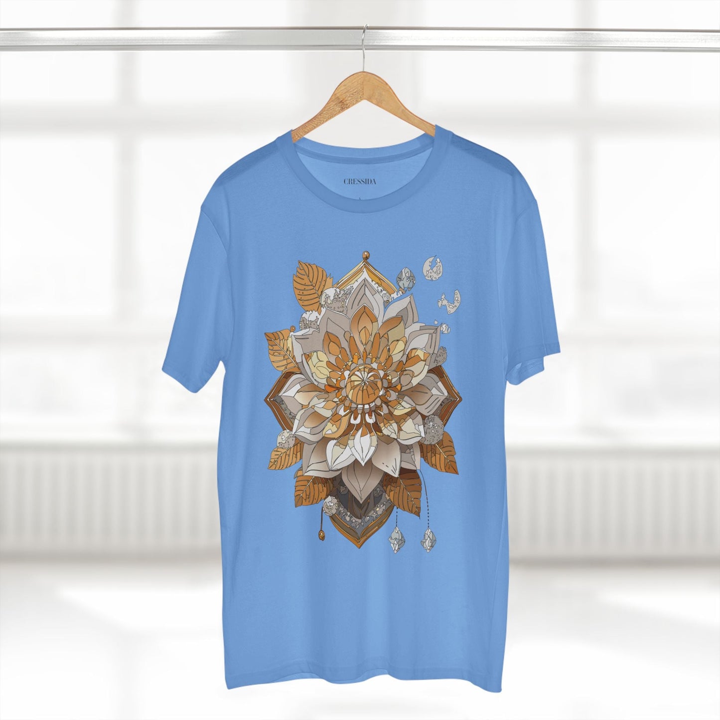 Floral Graphic T-Shirt Unisex 100 Cotton Art Design with Antique Flowers Tee 8