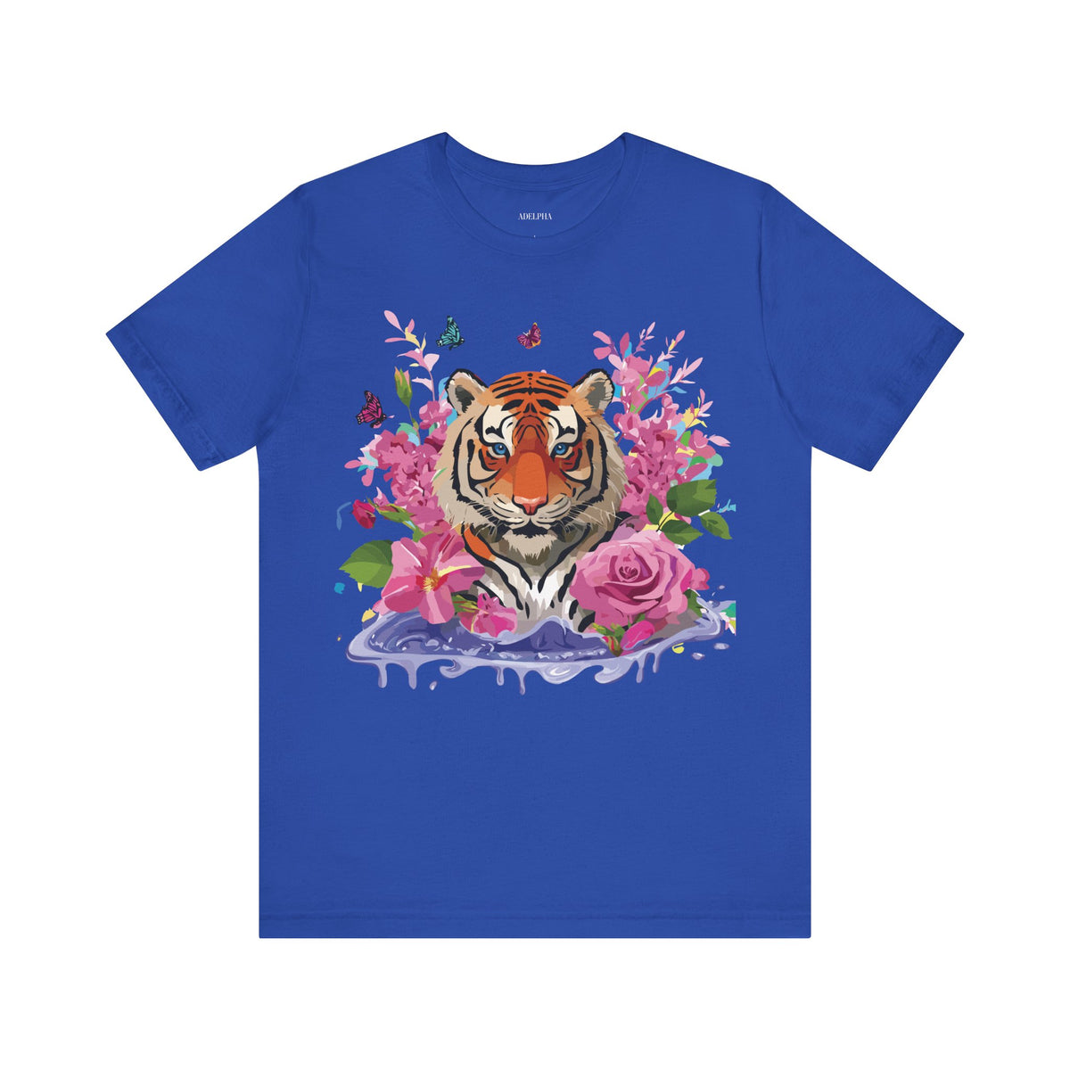 Tiger Graphic Unisex Cotton Bella+Canvas Tee with Art Animal Design e65