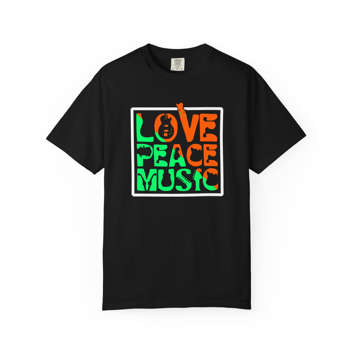 Love Peace Music T-Shirt Retro Psychedelic Typography Unisex Cotton Tee 059