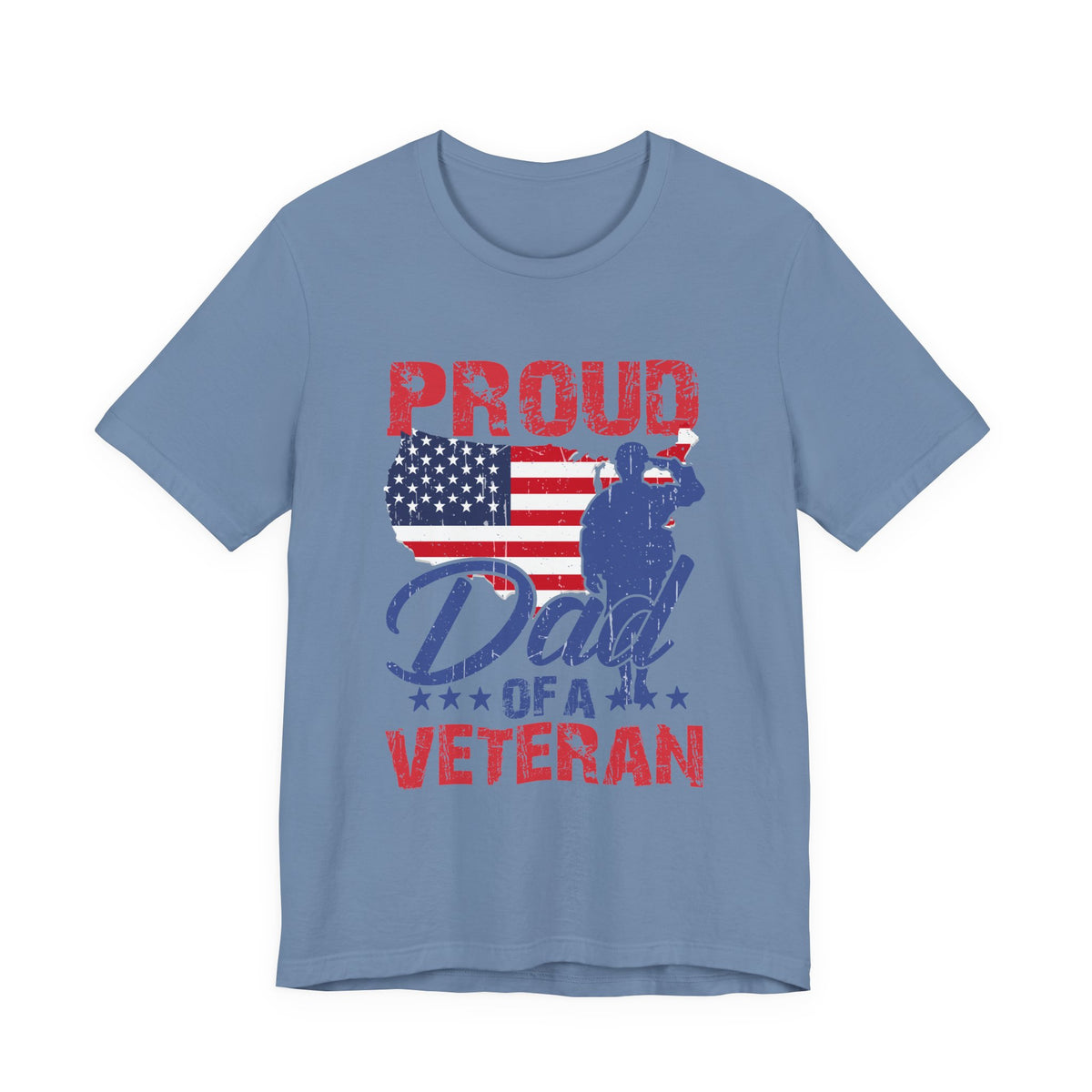 Proud Dad of a Veteran T-Shirt American Flag Veteran Dad Unisex Cotton Tee v9