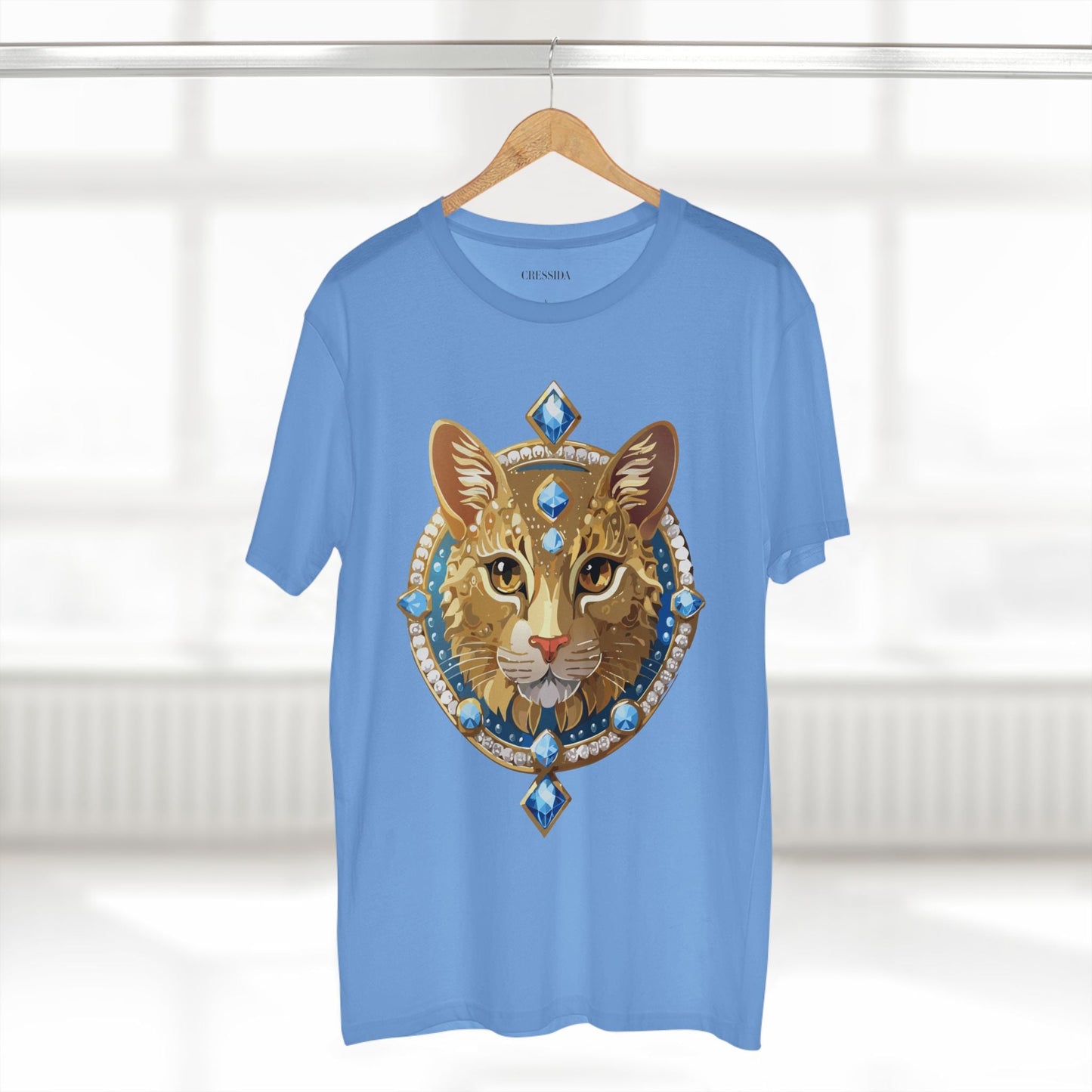 Cat Graphic Unisex 100 Cotton Tee With Unique Animal Golden Medallion Art Design 10
