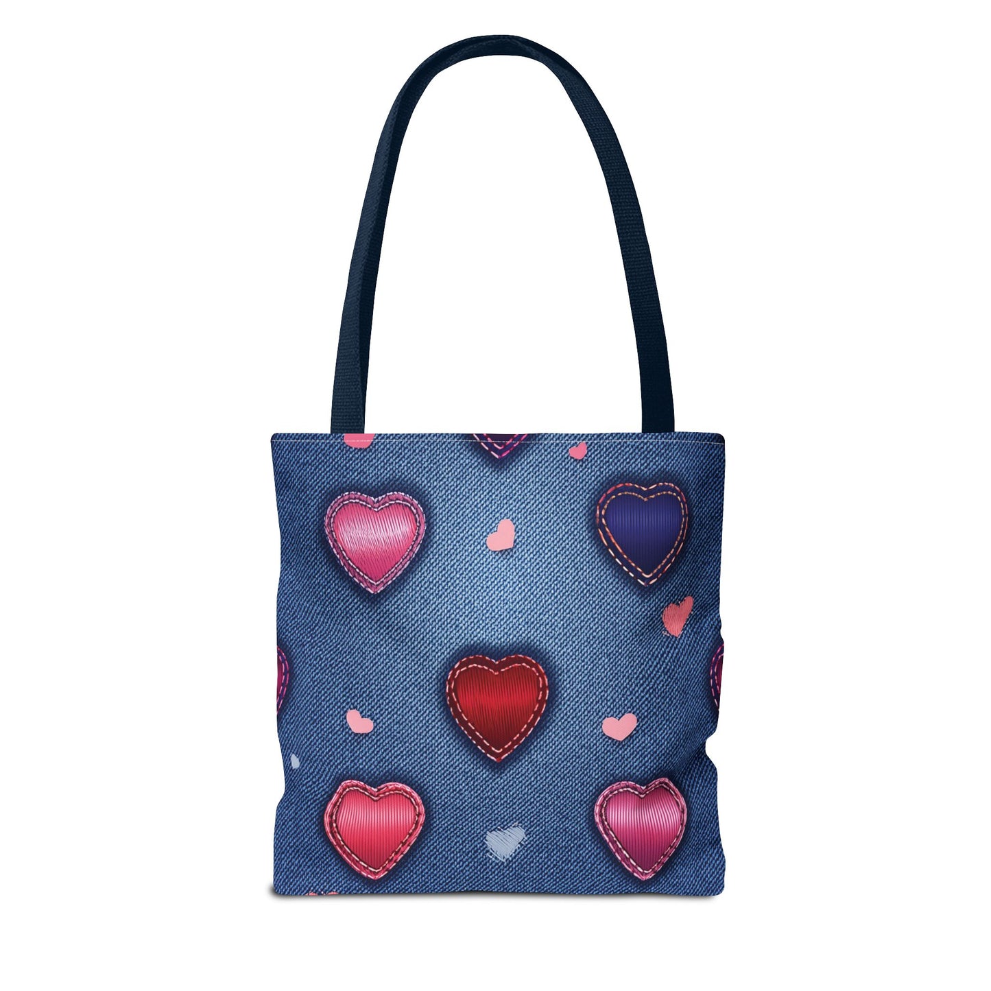 Love Day Graphic Design Denim Fabric Imitation Print Unisex Canvas Bag POLY 3 Sizes Tote Bag 201-26