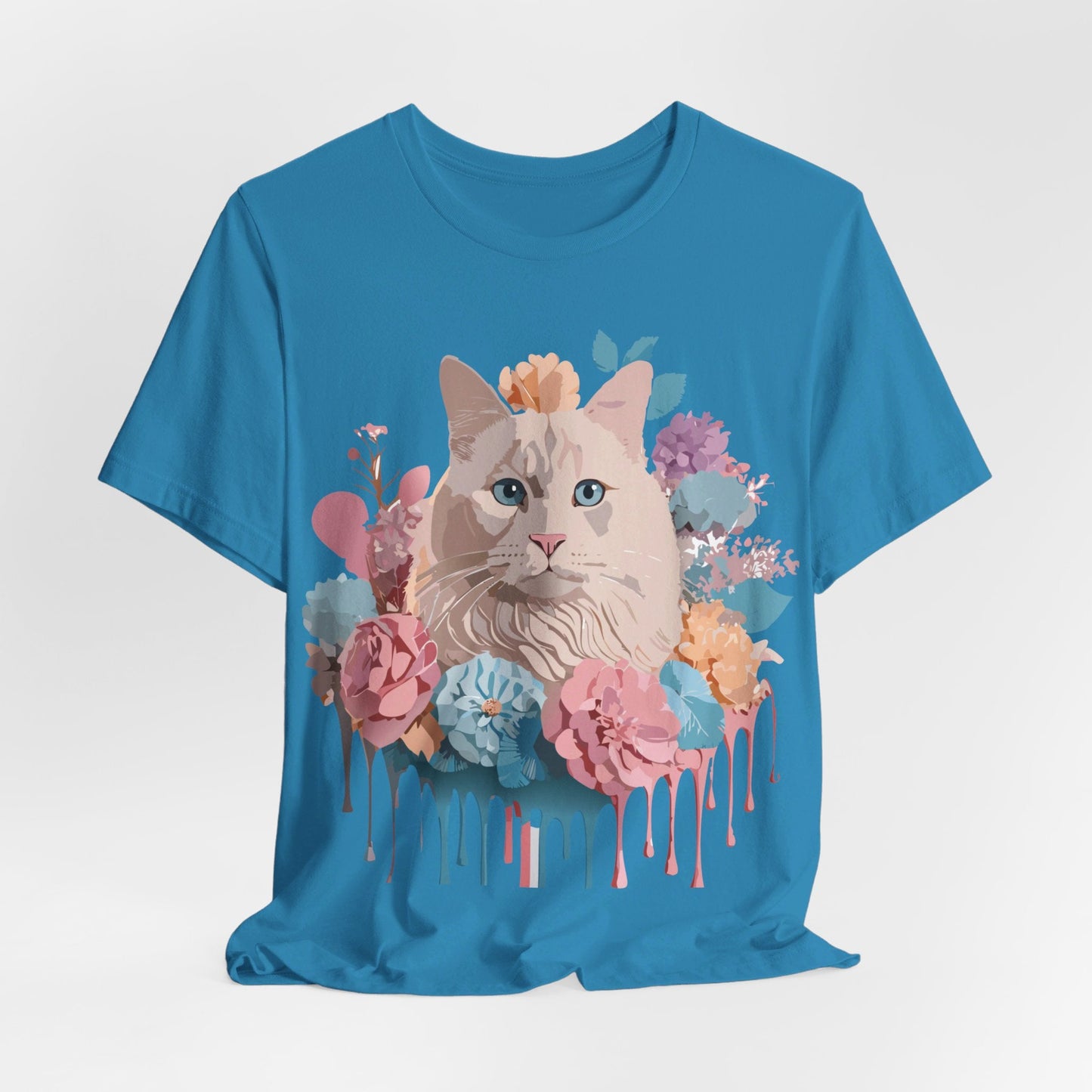 Cat Graphic Tee Unisex Short Sleeve Shirt By Adelpha Vintage Art Design