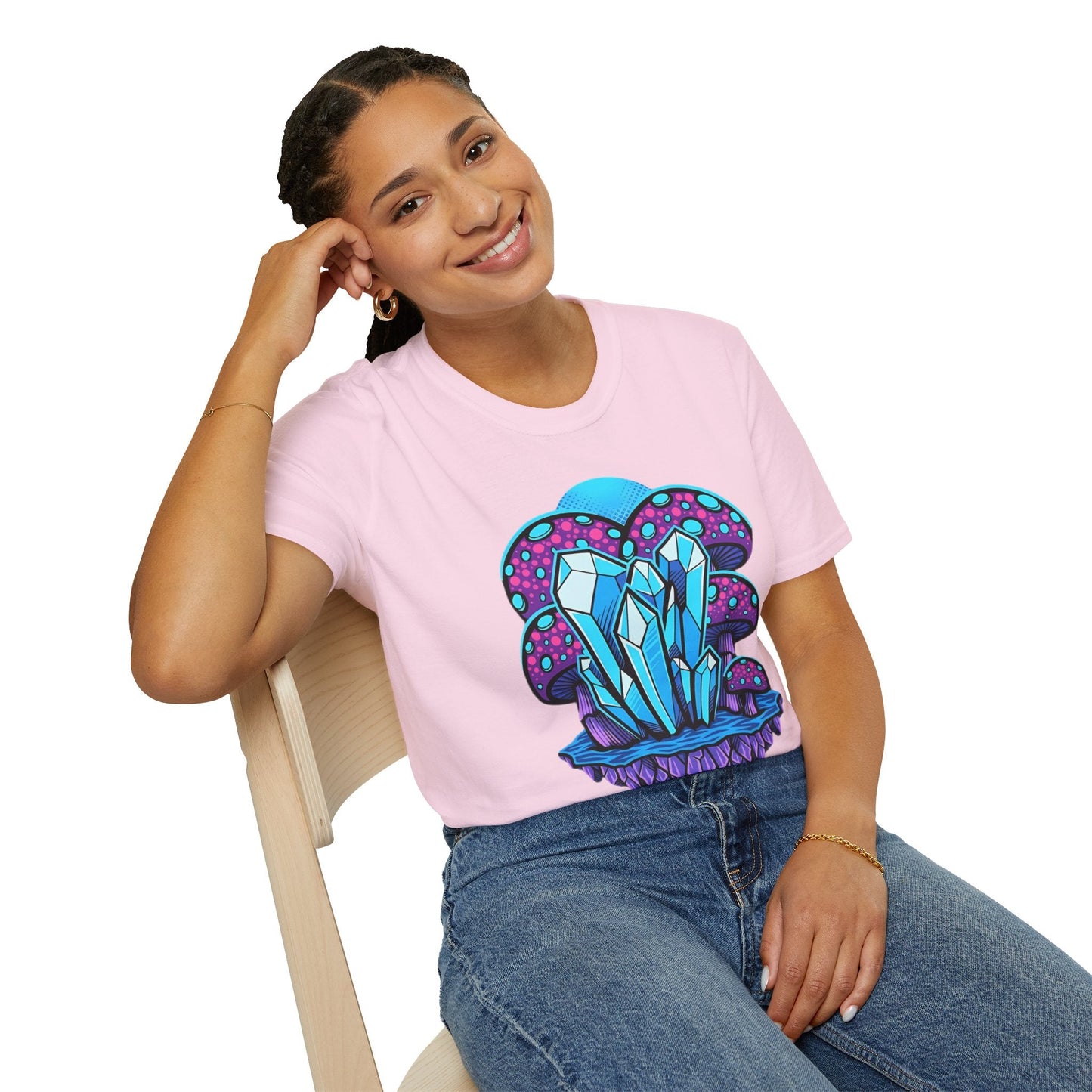 Mashroom Tee Shirt Softstyle Gildan 64000 100 Percent Ring Spun Cotton Breathable Funny Fungus