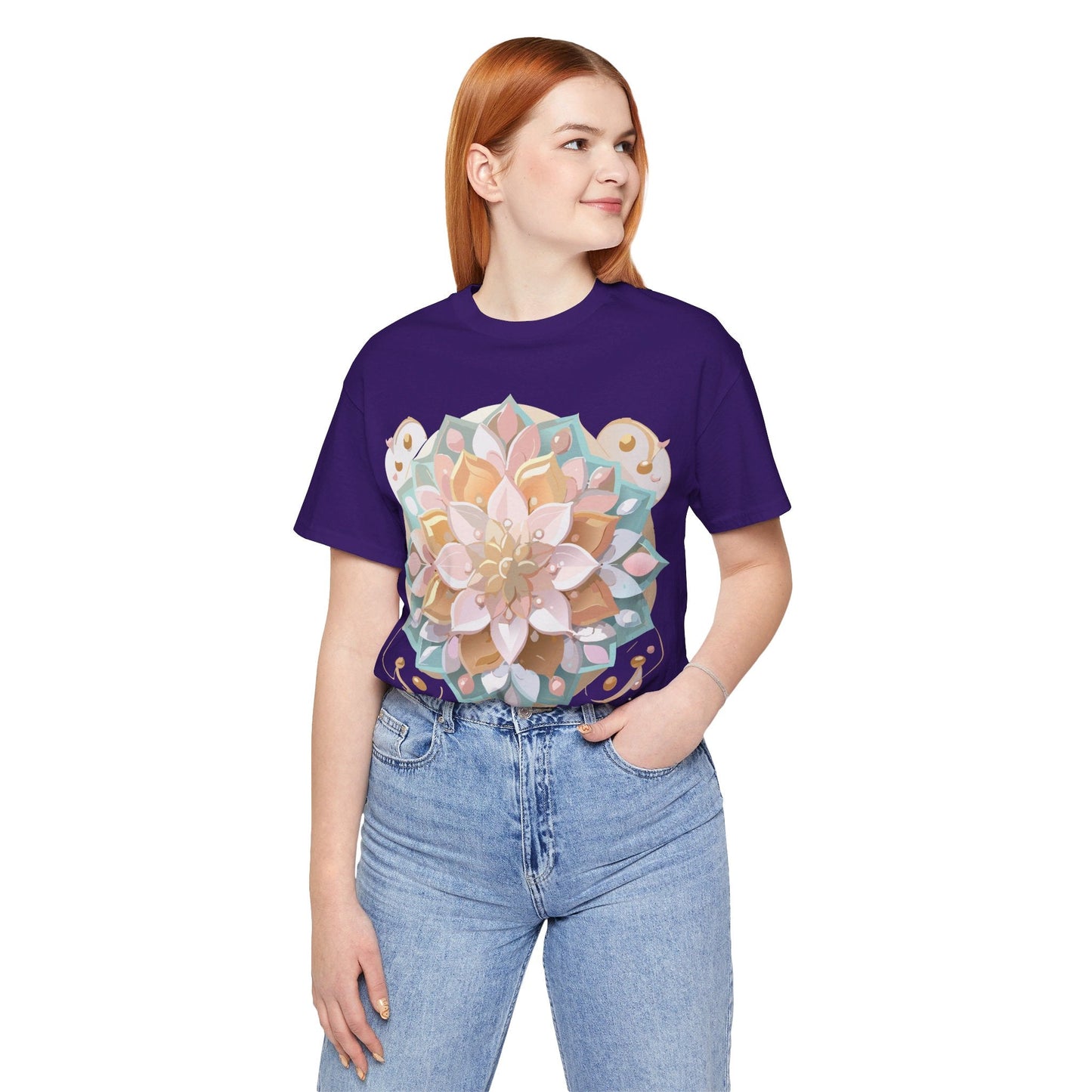 Adelpha Mandala Graphic Tee Unisex Short Sleeve Jersey Shirt Vintage Inspired Artwork