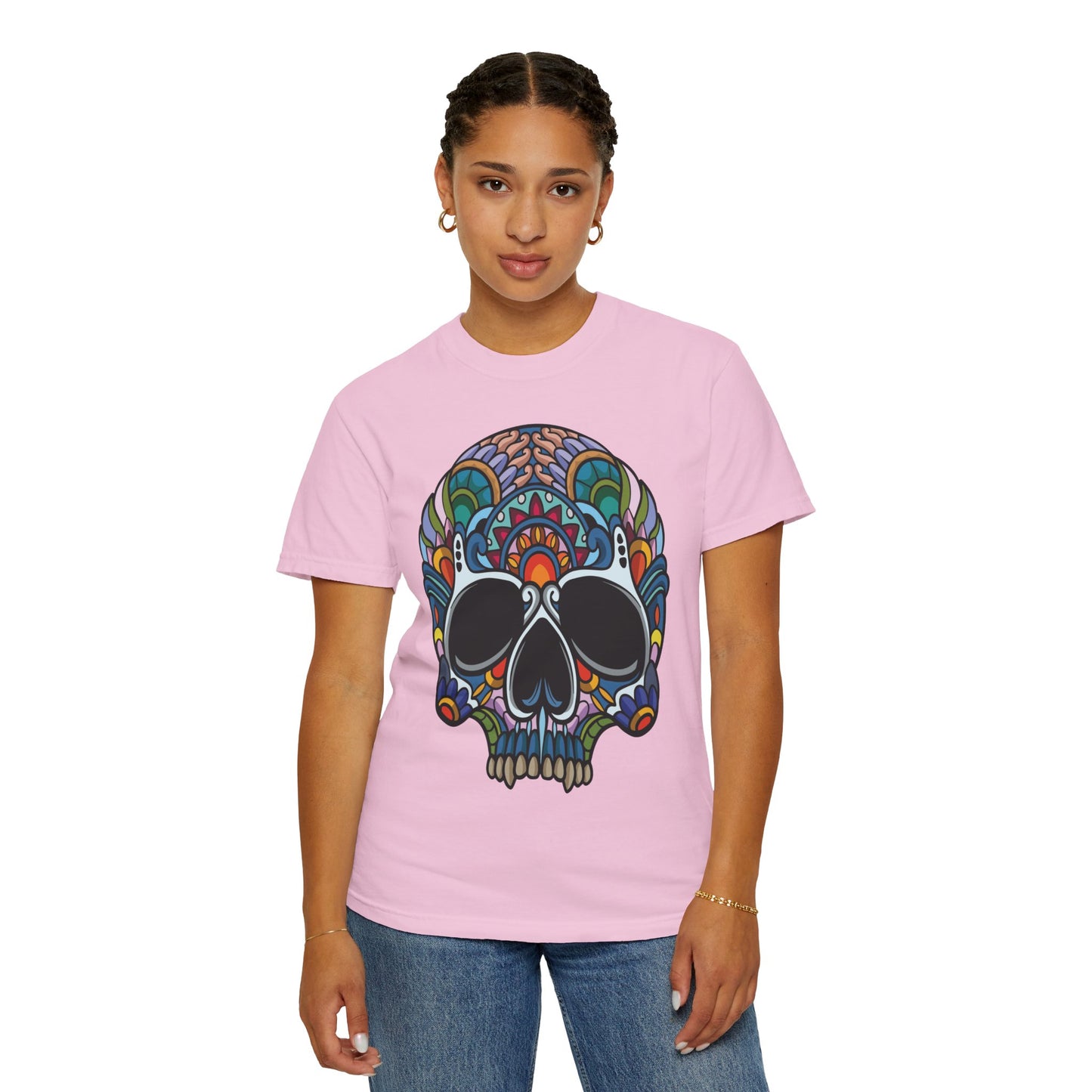 Unisex Cotton Tee Shirt with Skull