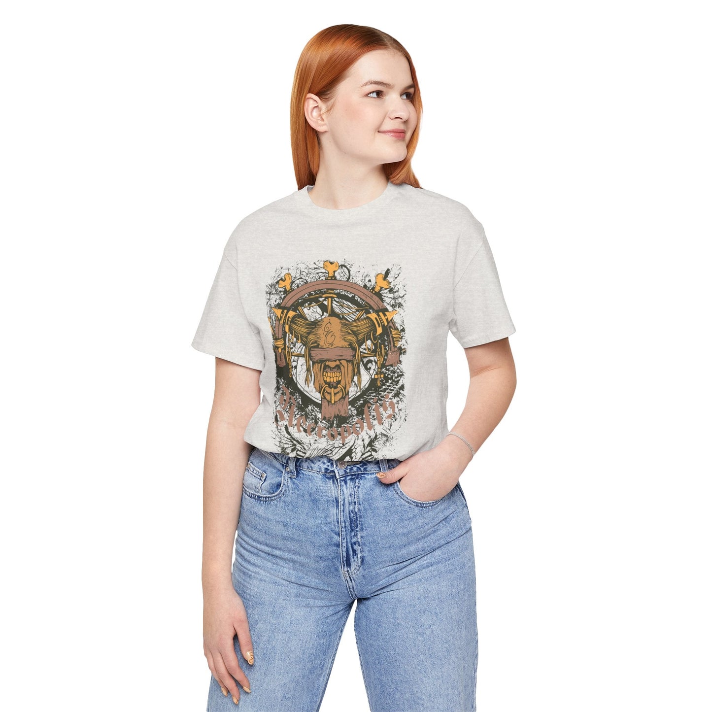 Skull Nordic Warrior Graphic Unisex Cotton T-Shirt r12