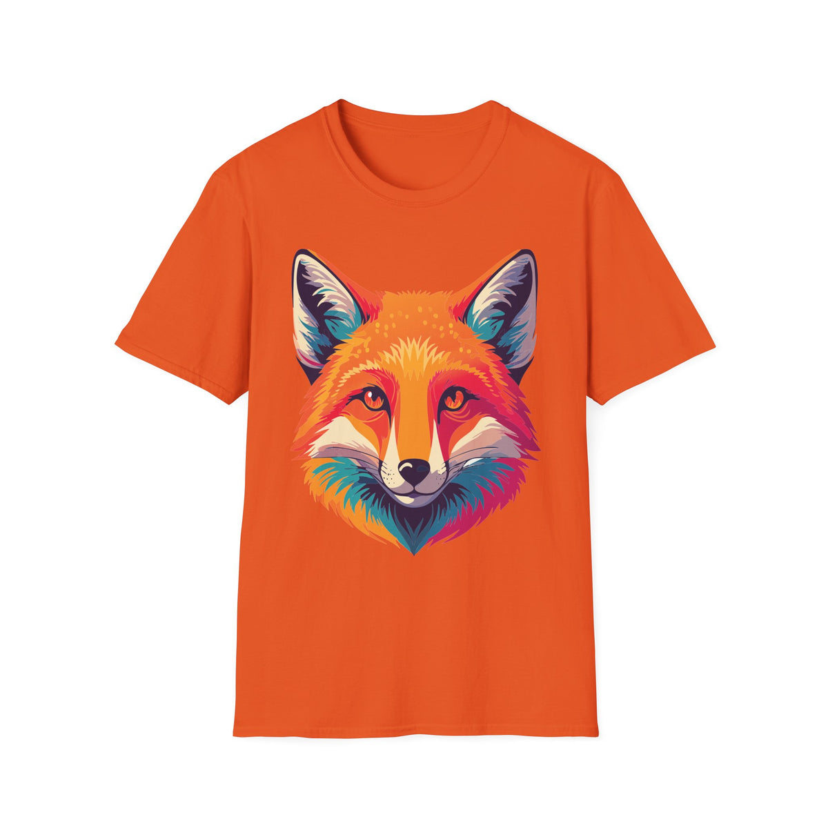 Colorful Fox Illustration T-Shirt | Vibrant Pop Art Fox Tee