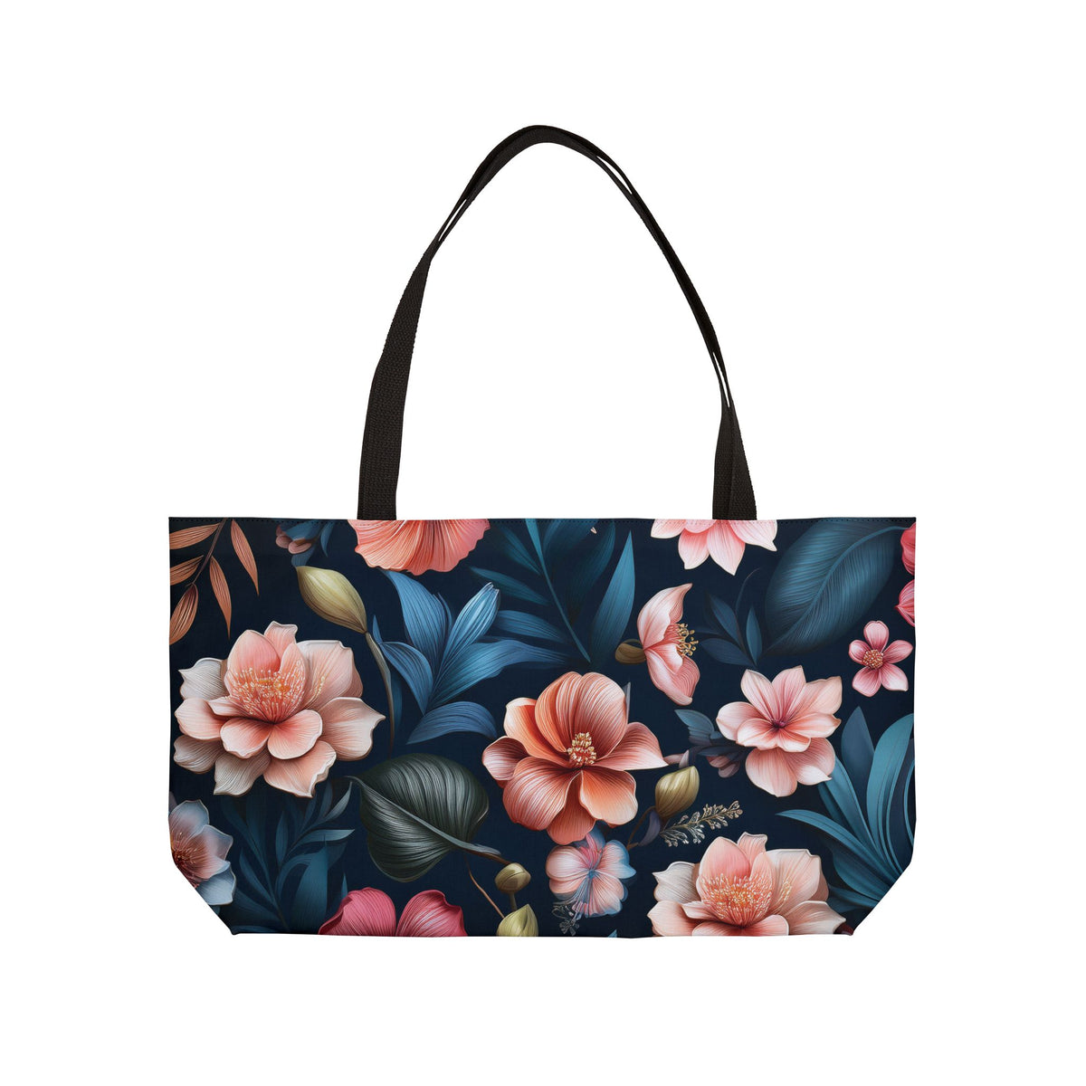 Floral Print Poly Canvas Weekender Bag 13