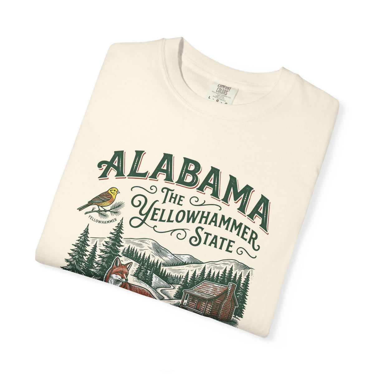 Alabama Graphic Unisex Heavyweight Garment-Dyed Travel Tourist Graphic Gift Tee Unisex 100 Cotton Comfort Colors T-Shirt