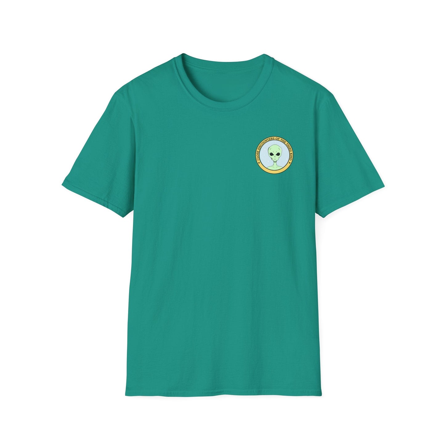 Alien Badge TShirt  Small Chest Logo I Believe Retro Space Tee