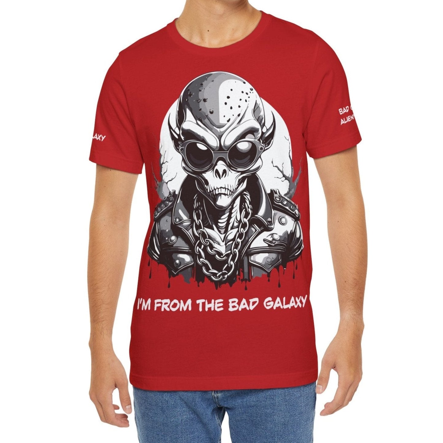 Alien Tee Shirt From Bad Galaxy 100 Percent Cotton Made to Order Eco Friendly Non Toxic Inks