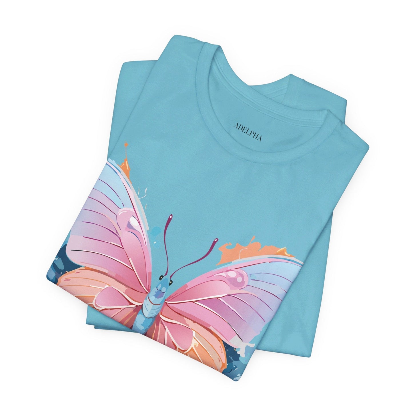 Butterfly Graphic Tee Unisex Short Sleeve Adelpha Vintage Art Shirt