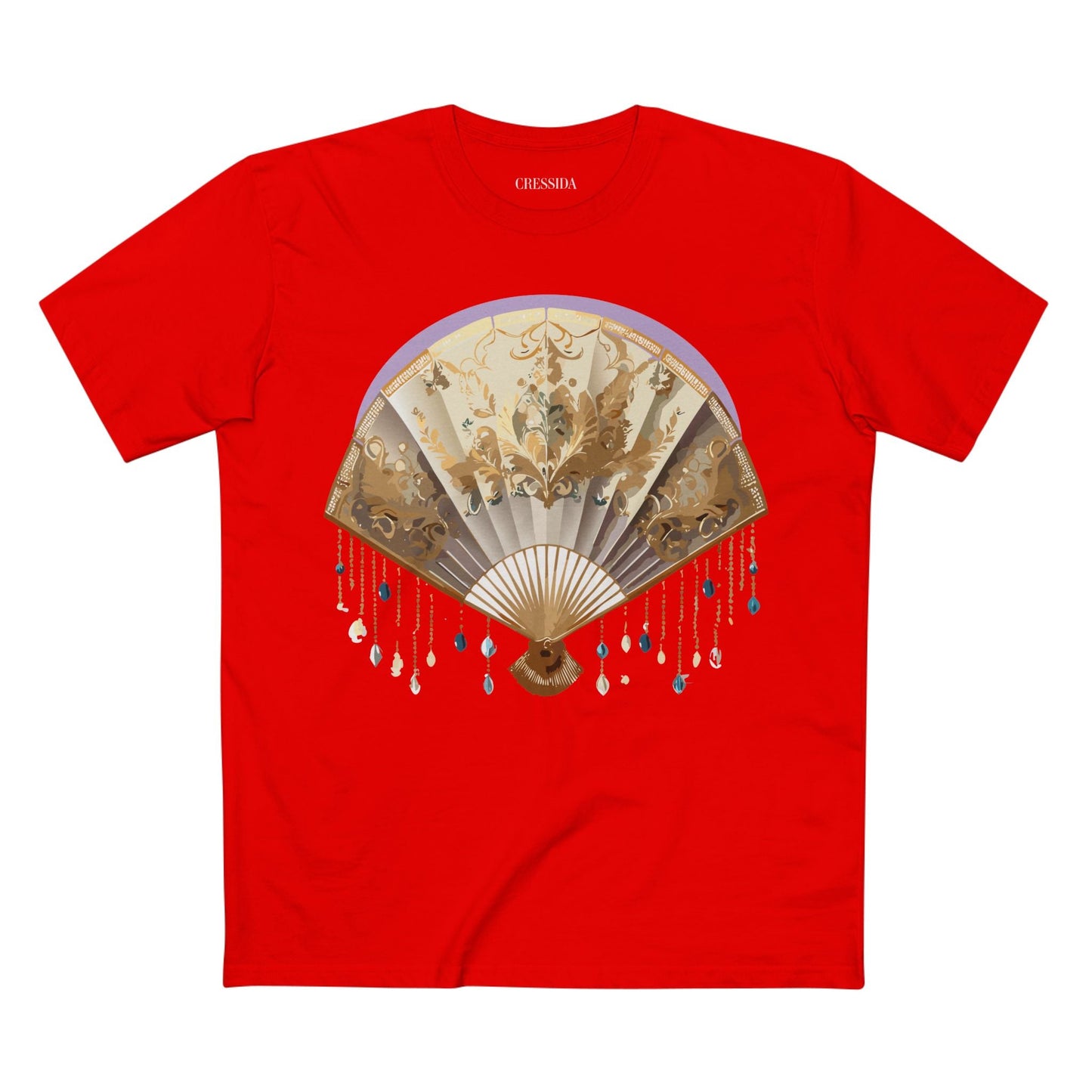 Antique Fan Graphic Design T-Shirt Unisex 100 Cotton Floral Carnival Artwork Tee 27
