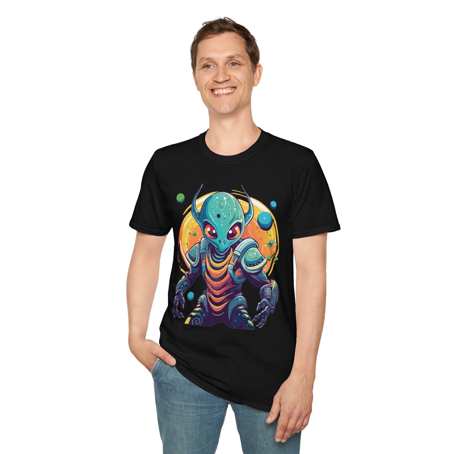 Alien Cosmos Shirt Unisex Softstyle Tee With Alien Art Design Space Theme Graphic Tee
