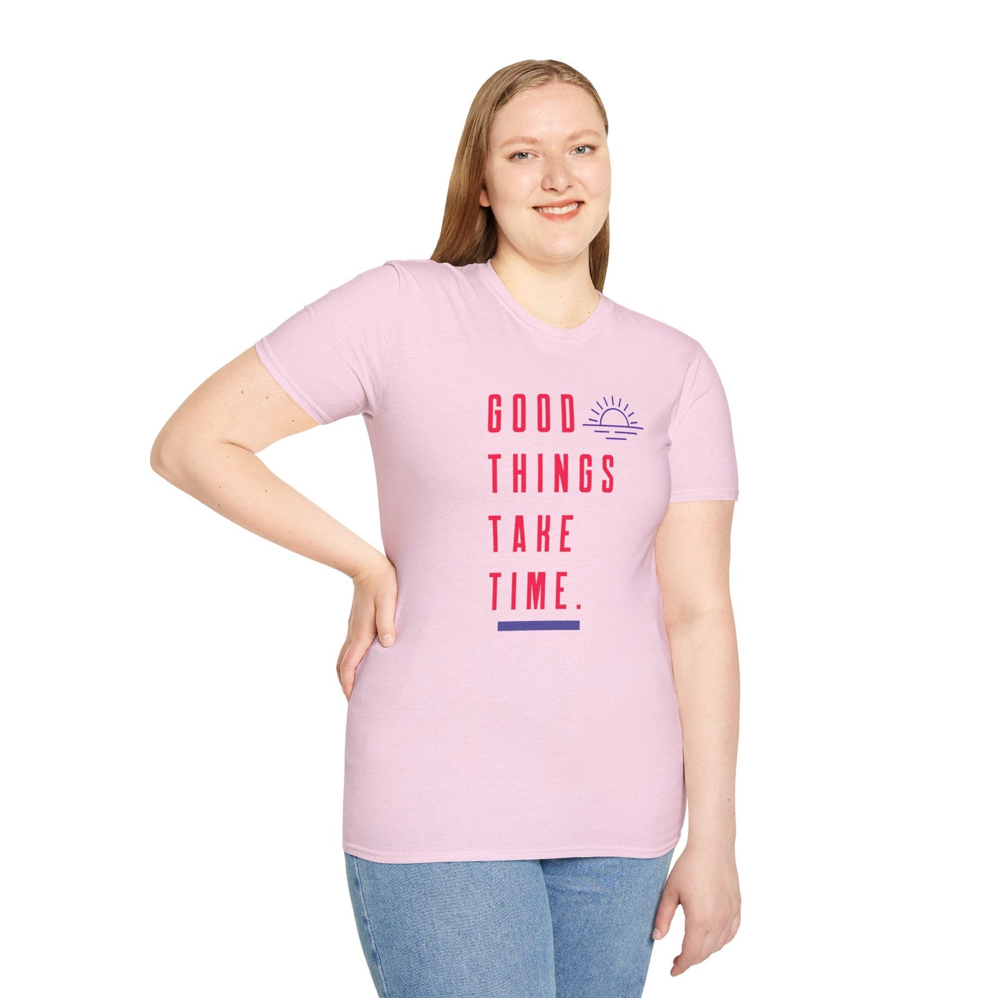 Positive Slogan T Shirt Unisex Gildan Softstyle 64000 Ring Spun Cotton Tee With Positive Words