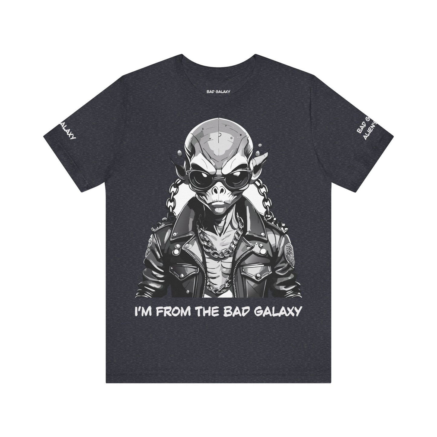Graphic Cotton T Shirt Unisex Short Sleeve Alien Artwork By Bad Galaxy Premium Everyday Wear