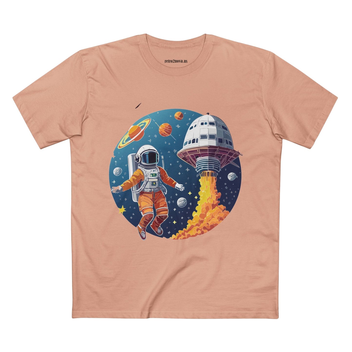 Cosmos Shirt Astronaut Tee Unisex Premium Cotton Art Design By Retro2Nova CS19 Original Art Design