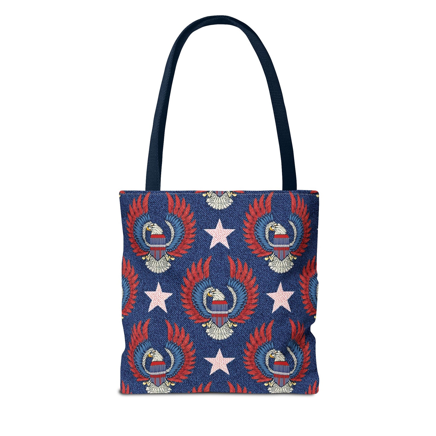 4th of July Graphic Denim Fabric Imitation Print Unisex Canvas Bag Poly Spun 3 Sizes Tote Bag 200-4