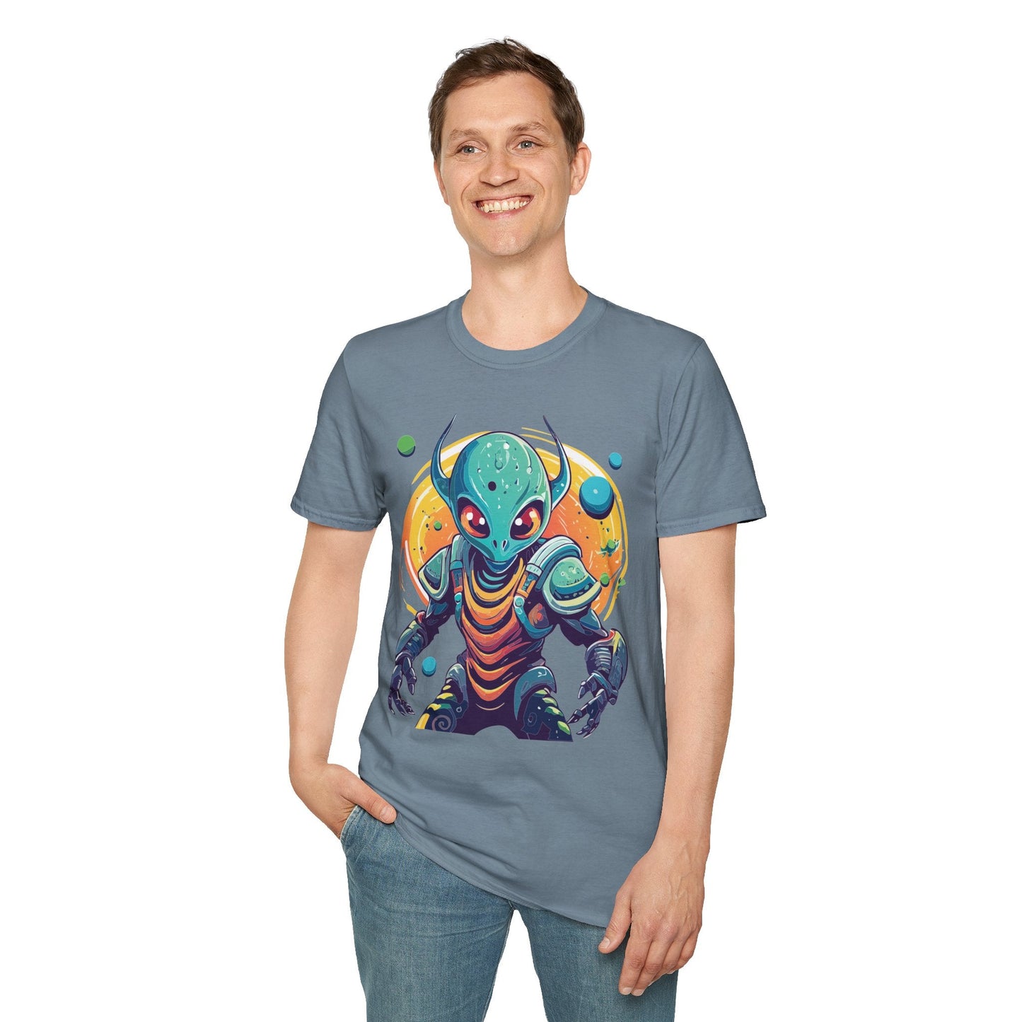 Alien Cosmos Shirt Unisex Softstyle Tee With Alien Art Design Space Theme Graphic Tee